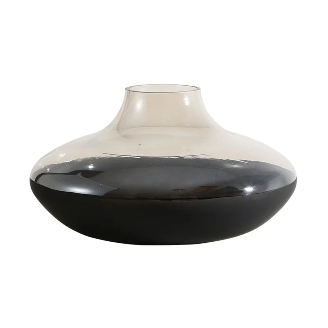 Black & Clear Glass Vase - Large FB-ZS2215A - Vases - ebarza Furniture UAE | Shop Modern Furniture in Abu Dhabi & Dubai - مفروشات ايبازرا في الامارات | تسوق اثاث عصري وديكورات مميزة في دبي وابوظبي