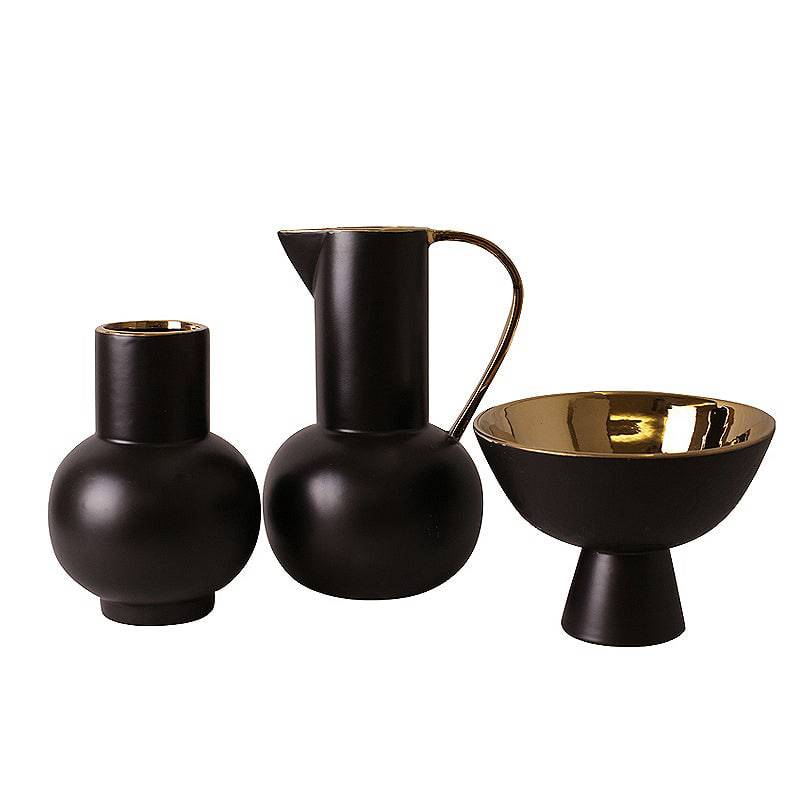 Black Gold Bowl Fa-D2084C - Bowls - ebarza Furniture UAE | Shop Modern Furniture in Abu Dhabi & Dubai - مفروشات ايبازرا في الامارات | تسوق اثاث عصري وديكورات مميزة في دبي وابوظبي