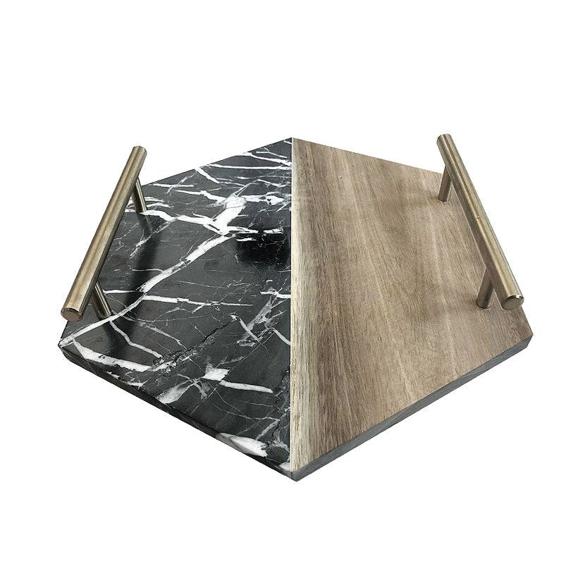 Black Marble Tray Fb-T1915 - Trays - ebarza Furniture UAE | Shop Modern Furniture in Abu Dhabi & Dubai - مفروشات ايبازرا في الامارات | تسوق اثاث عصري وديكورات مميزة في دبي وابوظبي