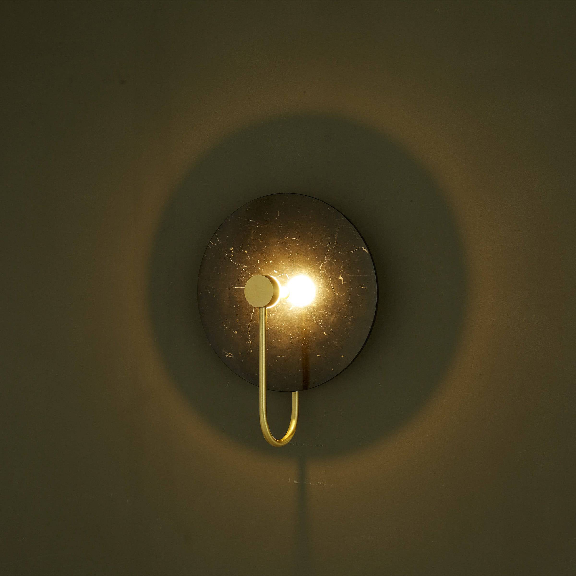 Black Marble Wall Lamp 6615-Bk - Wall Lamps - ebarza Furniture UAE | Shop Modern Furniture in Abu Dhabi & Dubai - مفروشات ايبازرا في الامارات | تسوق اثاث عصري وديكورات مميزة في دبي وابوظبي