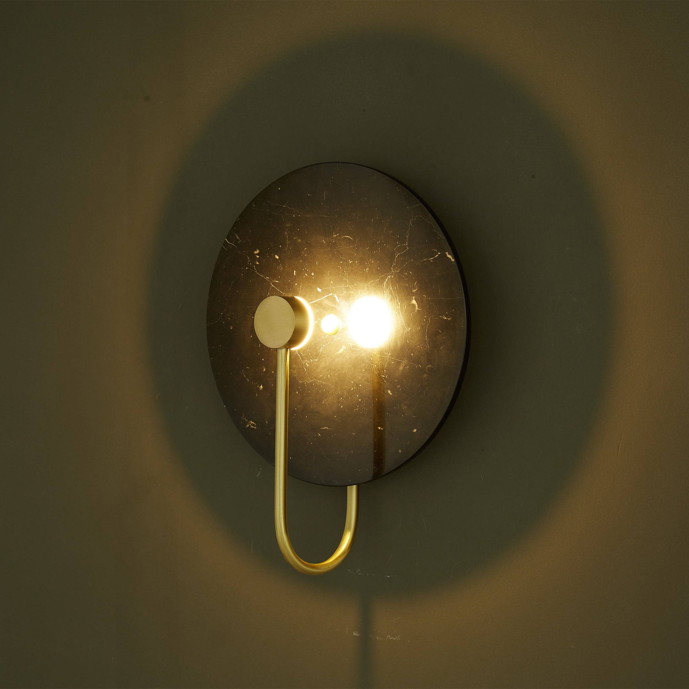 Black Marble Wall Lamp 6615-Bk - Wall Lamps - ebarza Furniture UAE | Shop Modern Furniture in Abu Dhabi & Dubai - مفروشات ايبازرا في الامارات | تسوق اثاث عصري وديكورات مميزة في دبي وابوظبي