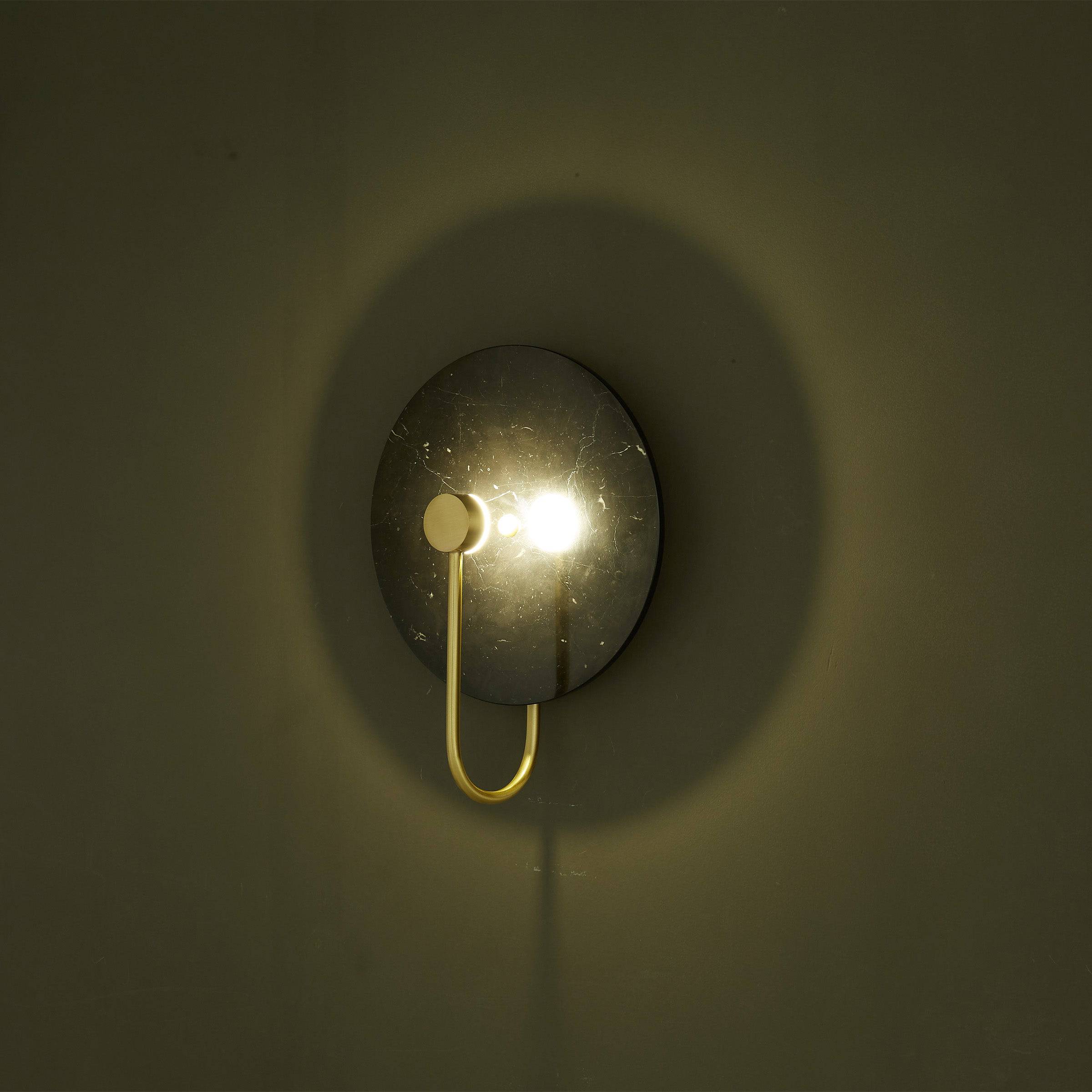 Black Marble Wall Lamp 6615-Bk - Wall Lamps - ebarza Furniture UAE | Shop Modern Furniture in Abu Dhabi & Dubai - مفروشات ايبازرا في الامارات | تسوق اثاث عصري وديكورات مميزة في دبي وابوظبي