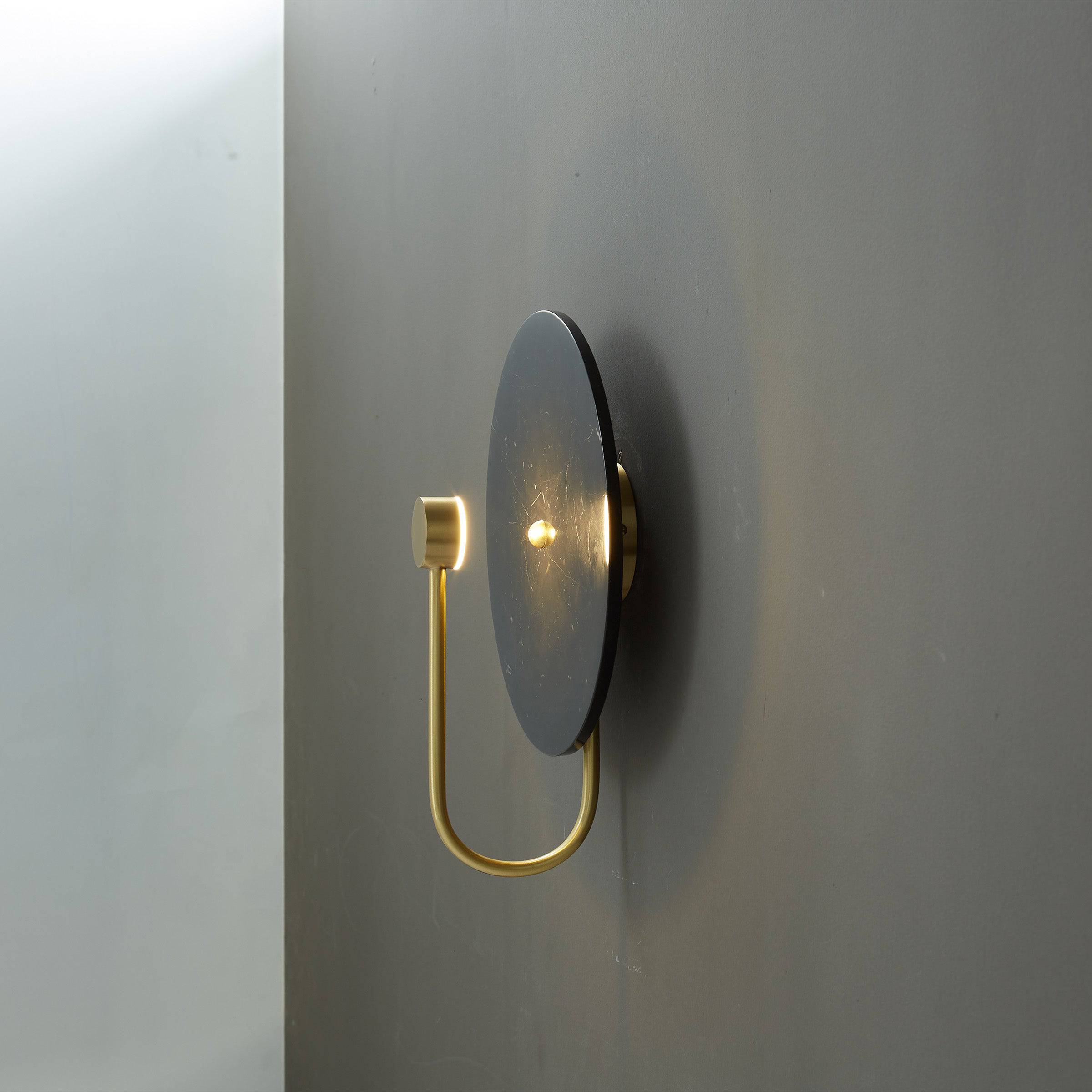 Black Marble Wall Lamp 6615-Bk - Wall Lamps - ebarza Furniture UAE | Shop Modern Furniture in Abu Dhabi & Dubai - مفروشات ايبازرا في الامارات | تسوق اثاث عصري وديكورات مميزة في دبي وابوظبي