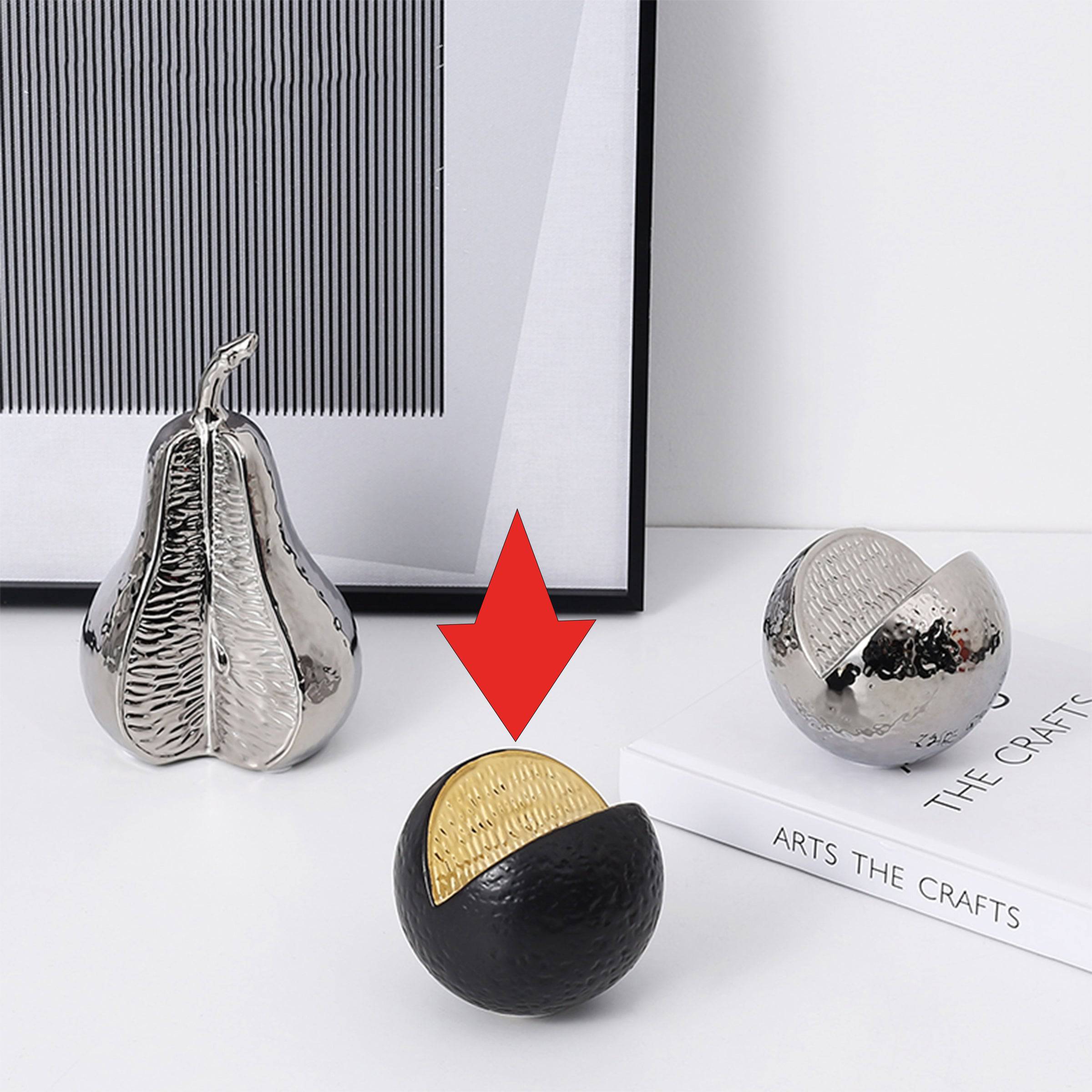 Black Orange Ornament -B Fa-D21087B - Home Decor Figurines - ebarza Furniture UAE | Shop Modern Furniture in Abu Dhabi & Dubai - مفروشات ايبازرا في الامارات | تسوق اثاث عصري وديكورات مميزة في دبي وابوظبي