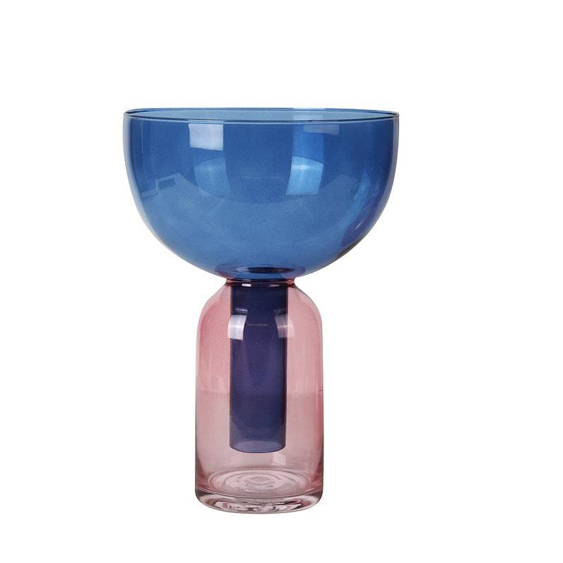 Blue Funnel Vase Fb-Zs2029B - Vases - ebarza Furniture UAE | Shop Modern Furniture in Abu Dhabi & Dubai - مفروشات ايبازرا في الامارات | تسوق اثاث عصري وديكورات مميزة في دبي وابوظبي