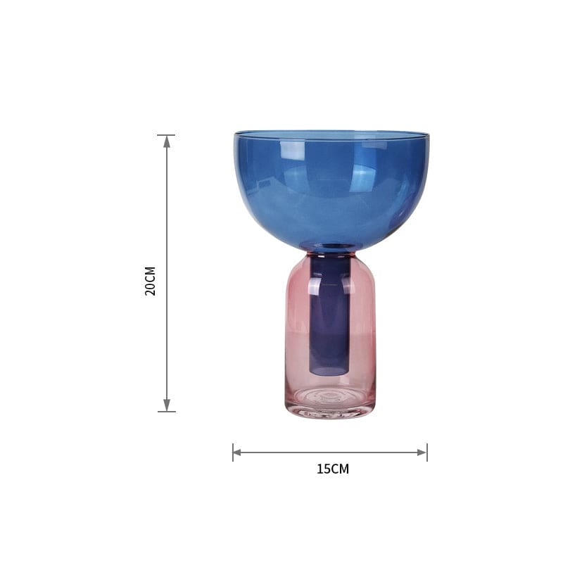 Blue Funnel Vase Fb-Zs2029B - Vases - ebarza Furniture UAE | Shop Modern Furniture in Abu Dhabi & Dubai - مفروشات ايبازرا في الامارات | تسوق اثاث عصري وديكورات مميزة في دبي وابوظبي