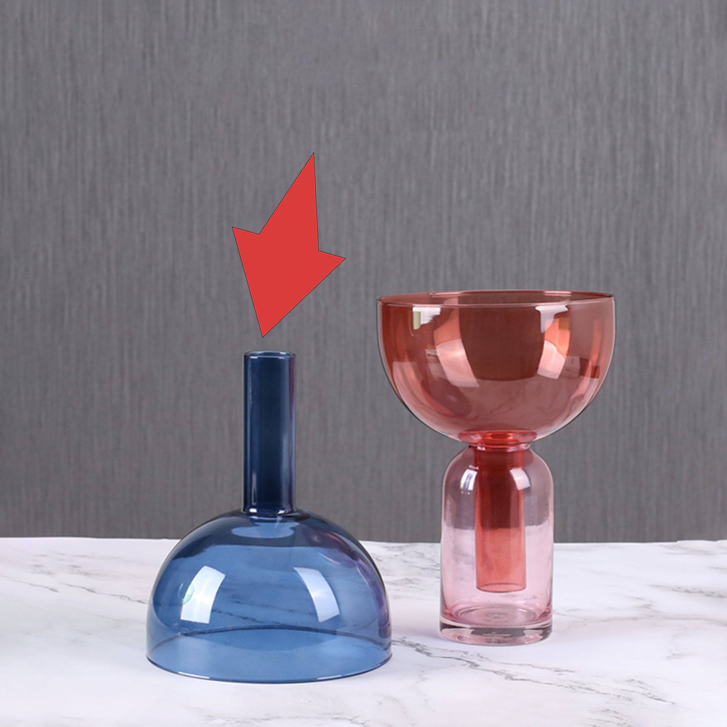 Blue Funnel Vase Fb-Zs2029B - Vases - ebarza Furniture UAE | Shop Modern Furniture in Abu Dhabi & Dubai - مفروشات ايبازرا في الامارات | تسوق اثاث عصري وديكورات مميزة في دبي وابوظبي