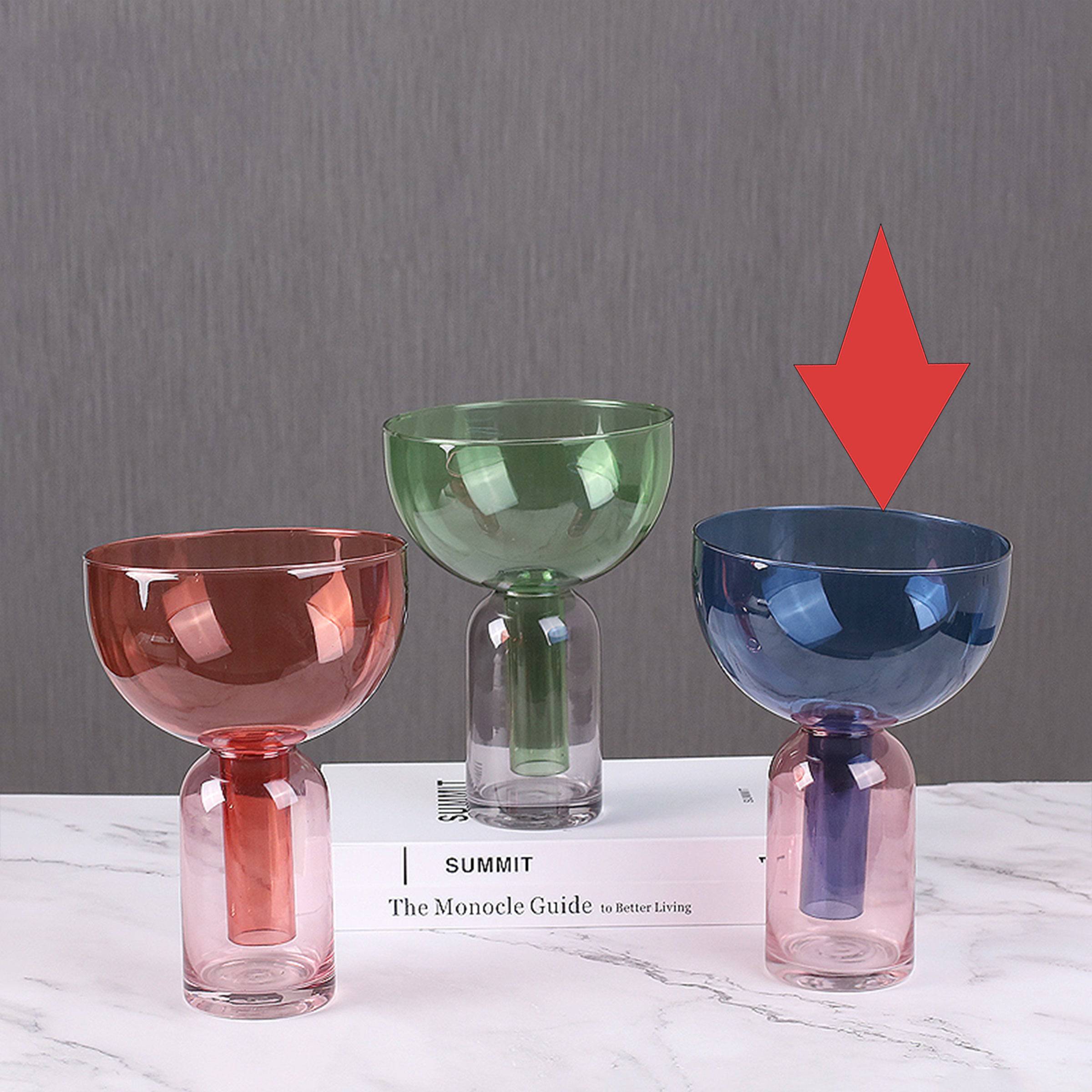 Blue Funnel Vase Fb-Zs2029B - Vases - ebarza Furniture UAE | Shop Modern Furniture in Abu Dhabi & Dubai - مفروشات ايبازرا في الامارات | تسوق اثاث عصري وديكورات مميزة في دبي وابوظبي