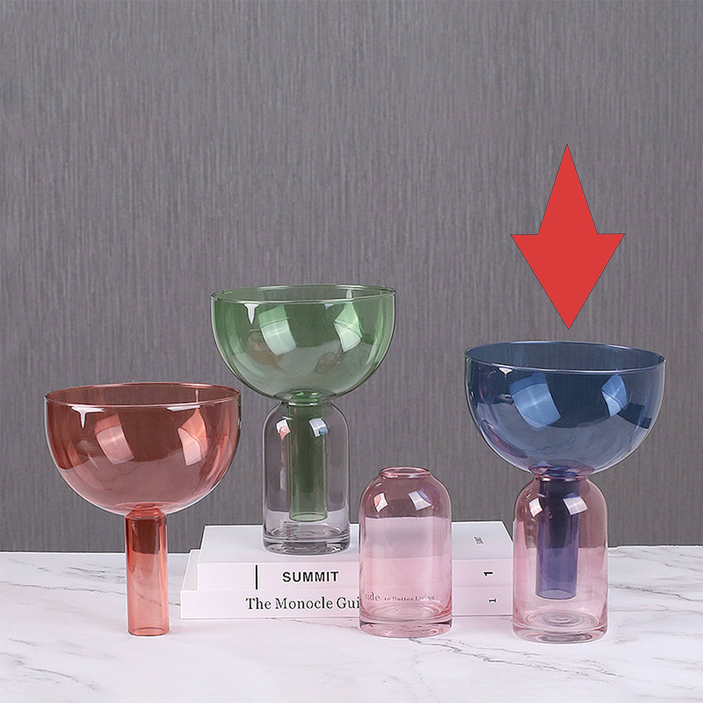 Blue Funnel Vase Fb-Zs2029B - Vases - ebarza Furniture UAE | Shop Modern Furniture in Abu Dhabi & Dubai - مفروشات ايبازرا في الامارات | تسوق اثاث عصري وديكورات مميزة في دبي وابوظبي