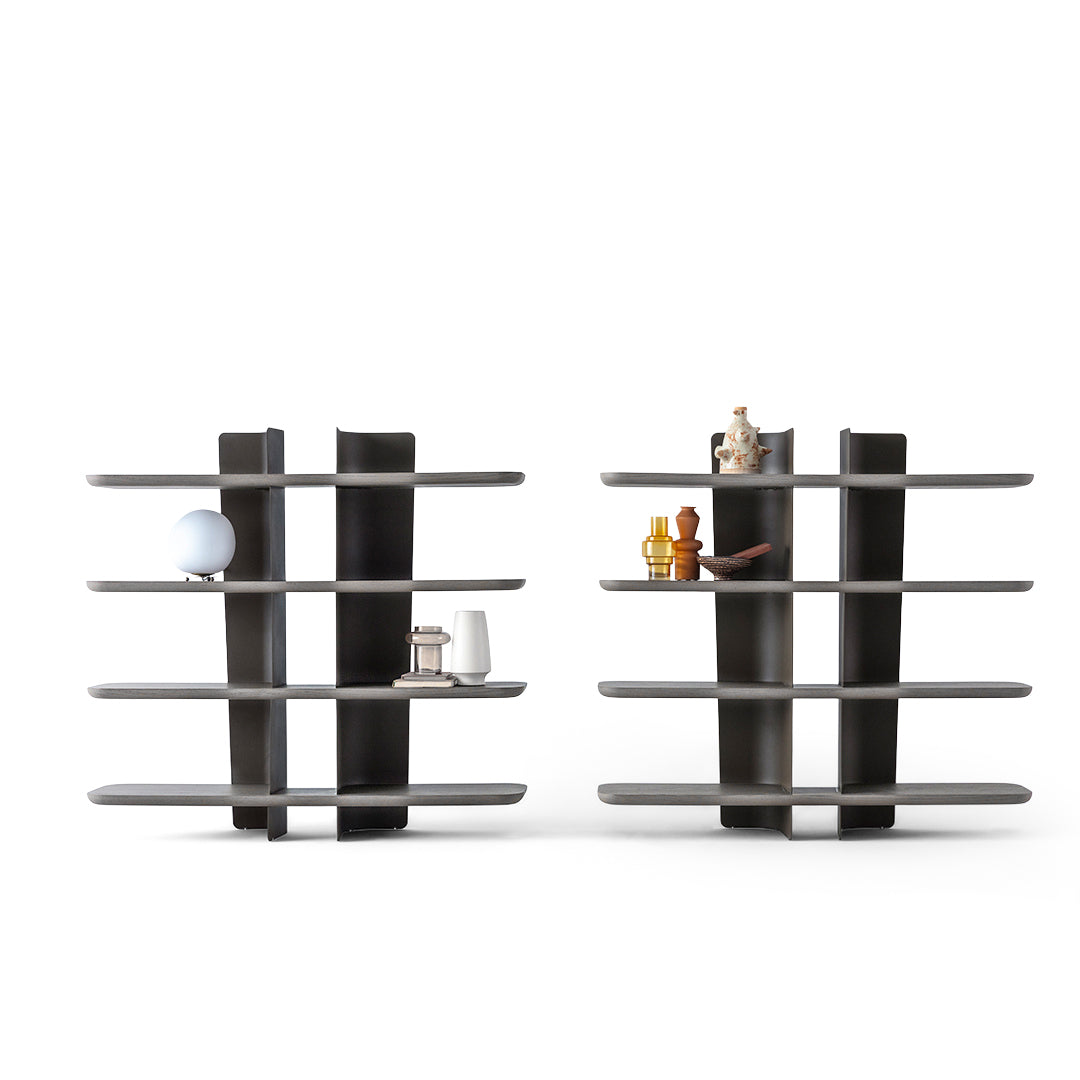 HOMAGE KOLTUK Bold Bookshelf HM-BS007 bookcase with multiple shelves, modern design, and wood finish for home storage.