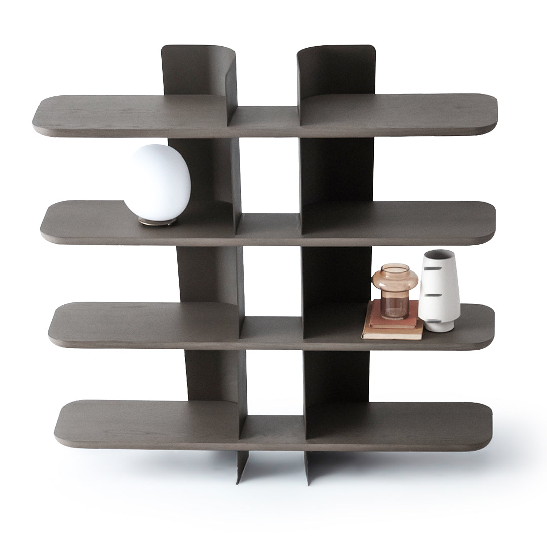 HOMAGE KOLTUK Bold Bookshelf HM-BS007 bookcase with multiple shelves and a modern black finish, designed for stylish storage.