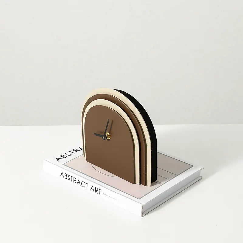 Brown Leather Clock FB-PG2208B - Clocks - ebarza Furniture UAE | Shop Modern Furniture in Abu Dhabi & Dubai - مفروشات ايبازرا في الامارات | تسوق اثاث عصري وديكورات مميزة في دبي وابوظبي