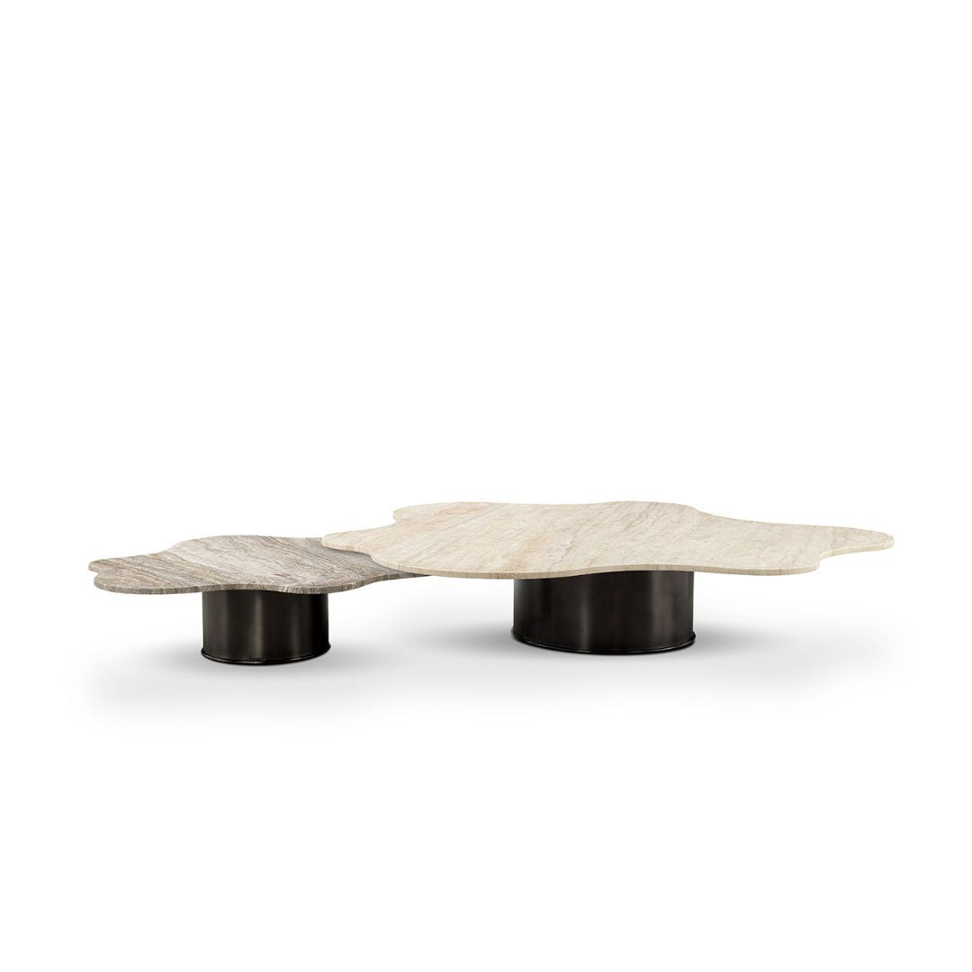 Brown travertine coffee table from BEACON ST766 with sleek rectangular design and natural stone finish for modern living rooms.