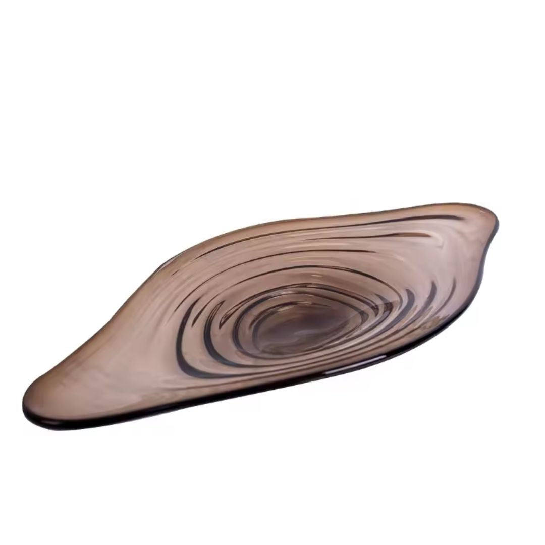 Brown Water Ripper glass bowl by BEACON, stylish brown bowl with a sleek design, perfect for serving or display.