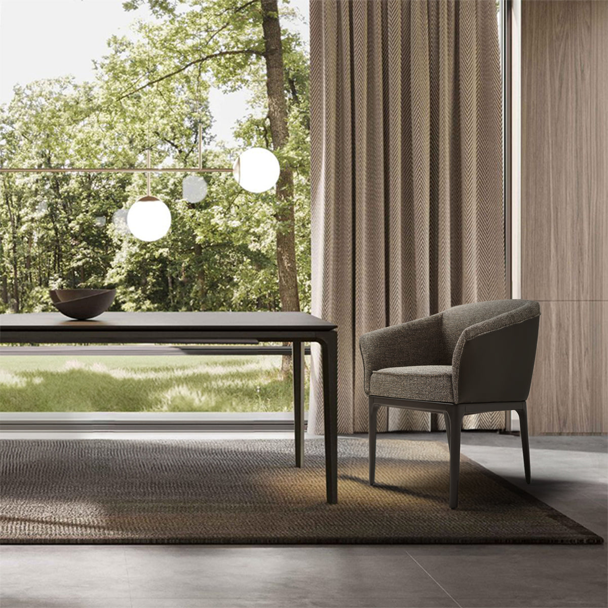 YOL LIVING Capria dining chair with sleek modern design, wooden legs and upholstered seat for comfortable dining room seating.