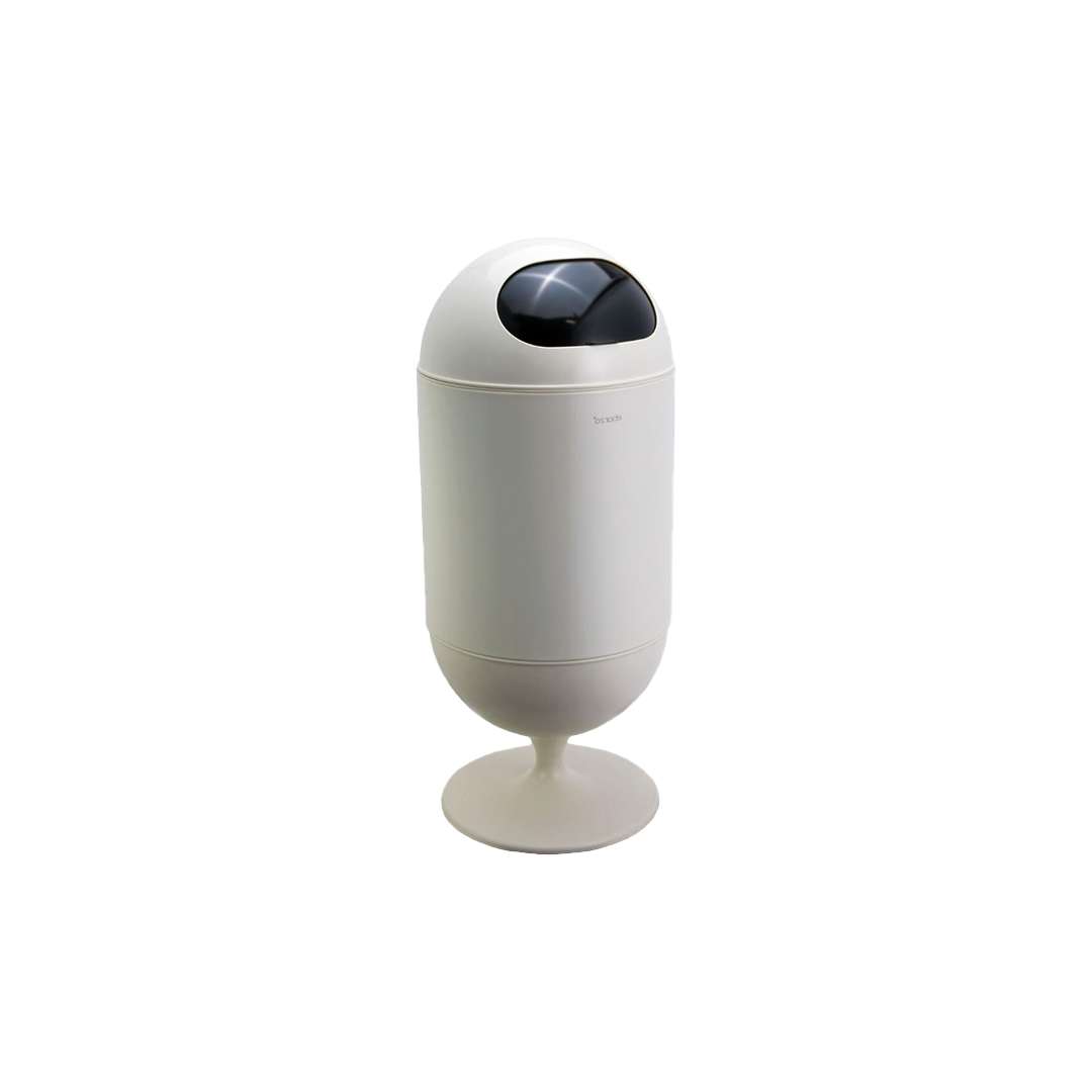 Capsule Shape Press Type Trash Can - 16062P-20L-S - Cream - Bathroom Accessories - ebarza Furniture UAE | Shop Modern Furniture in Abu Dhabi & Dubai - مفروشات ايبازرا في الامارات | تسوق اثاث عصري وديكورات مميزة في دبي وابوظبي