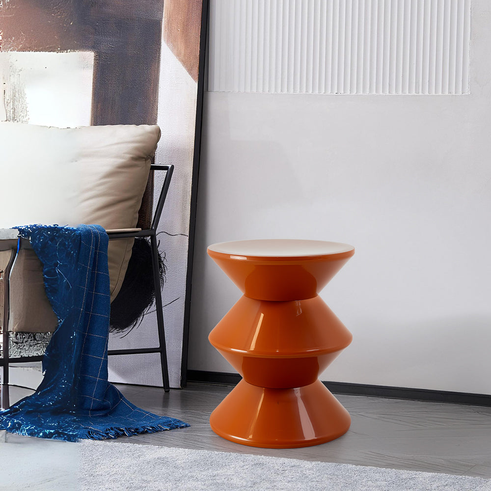 Caramel RUDI side table PC-176A/C with a sleek design, featuring a smooth surface and sturdy base, ideal for living room decor.