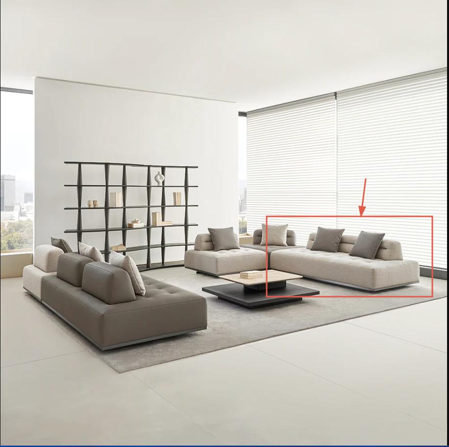 Fabric Carmilla 2-Seater sofa module without arm by BEACON, modern living room furniture with clean lines and plush cushion.
