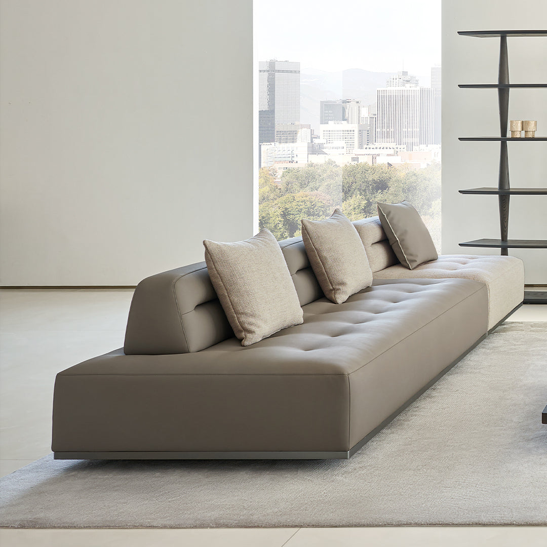 Carmilla 2-Seater Module Without Arm - Leather - MSTV-S015-C2 - Sofas - ebarza Furniture UAE | Shop Modern Furniture in Abu Dhabi & Dubai - مفروشات ايبازرا في الامارات | تسوق اثاث عصري وديكورات مميزة في دبي وابوظبي