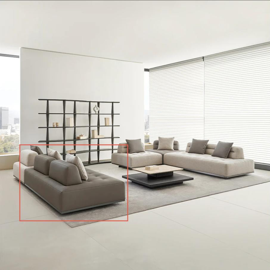 Carmilla 2-Seater Module Without Arm - Leather - MSTV-S015-C2 - Sofas - ebarza Furniture UAE | Shop Modern Furniture in Abu Dhabi & Dubai - مفروشات ايبازرا في الامارات | تسوق اثاث عصري وديكورات مميزة في دبي وابوظبي