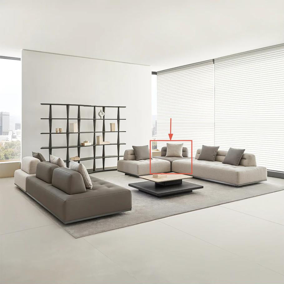 Leather Carmilla single seater sofa module without arm by BEACON, showcasing sleek design and plush leather upholstery.
