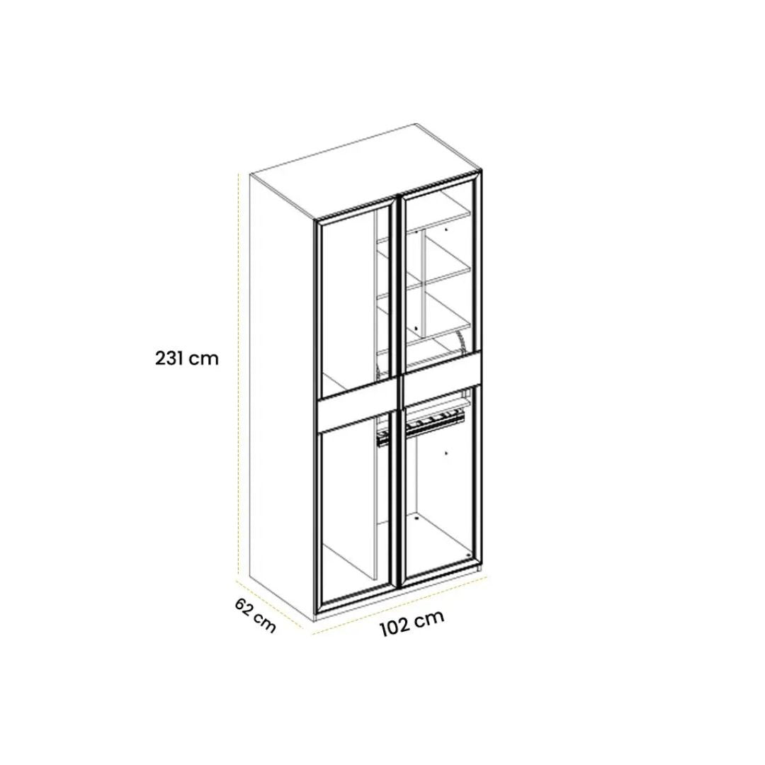 Wooden wardrobe with 100cm cashmere-colored V2 sweater storage cabinet by AKYOL, featuring sleek design and spacious interior.
