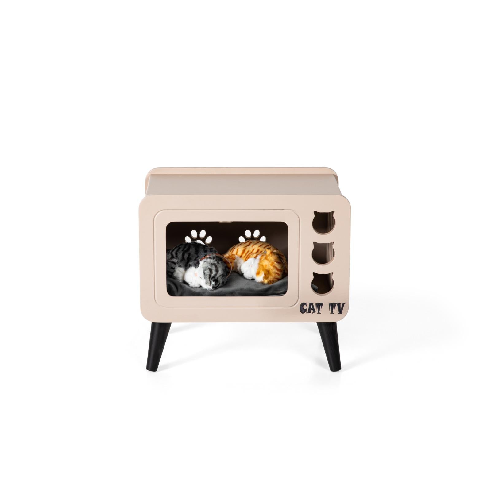 Cat Home & Vintage TV Coffee Table Cappuccino colour HW-CTCS1CT - Side Tables - ebarza Furniture UAE | Shop Modern Furniture in Abu Dhabi & Dubai - مفروشات ايبازرا في الامارات | تسوق اثاث عصري وديكورات مميزة في دبي وابوظبي