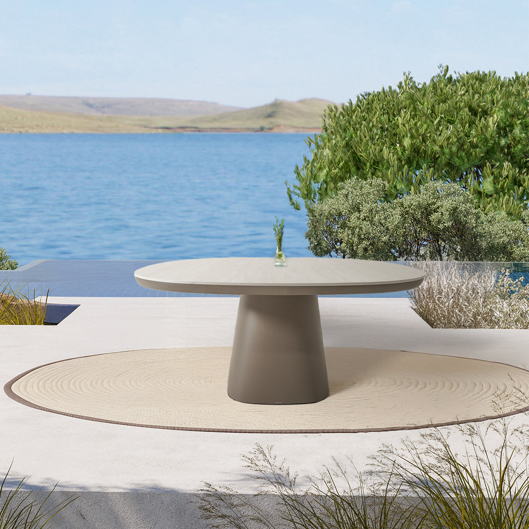 Cayenne outdoor ceramic top dining table 150cm by BEACON, featuring a sleek ceramic surface and sturdy outdoor-ready design.