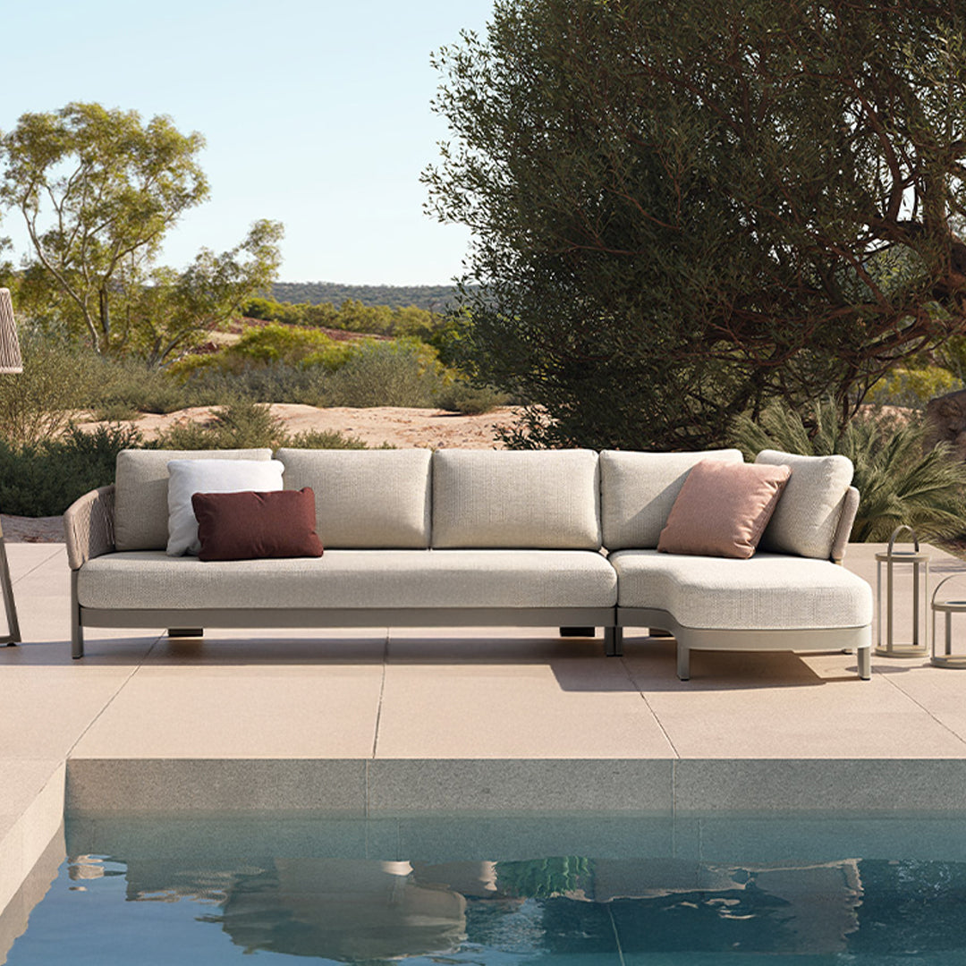 BEACON Cayenne outdoor sofa set with 2-seater and right relax module, weather-resistant outdoor sofas in a modern design