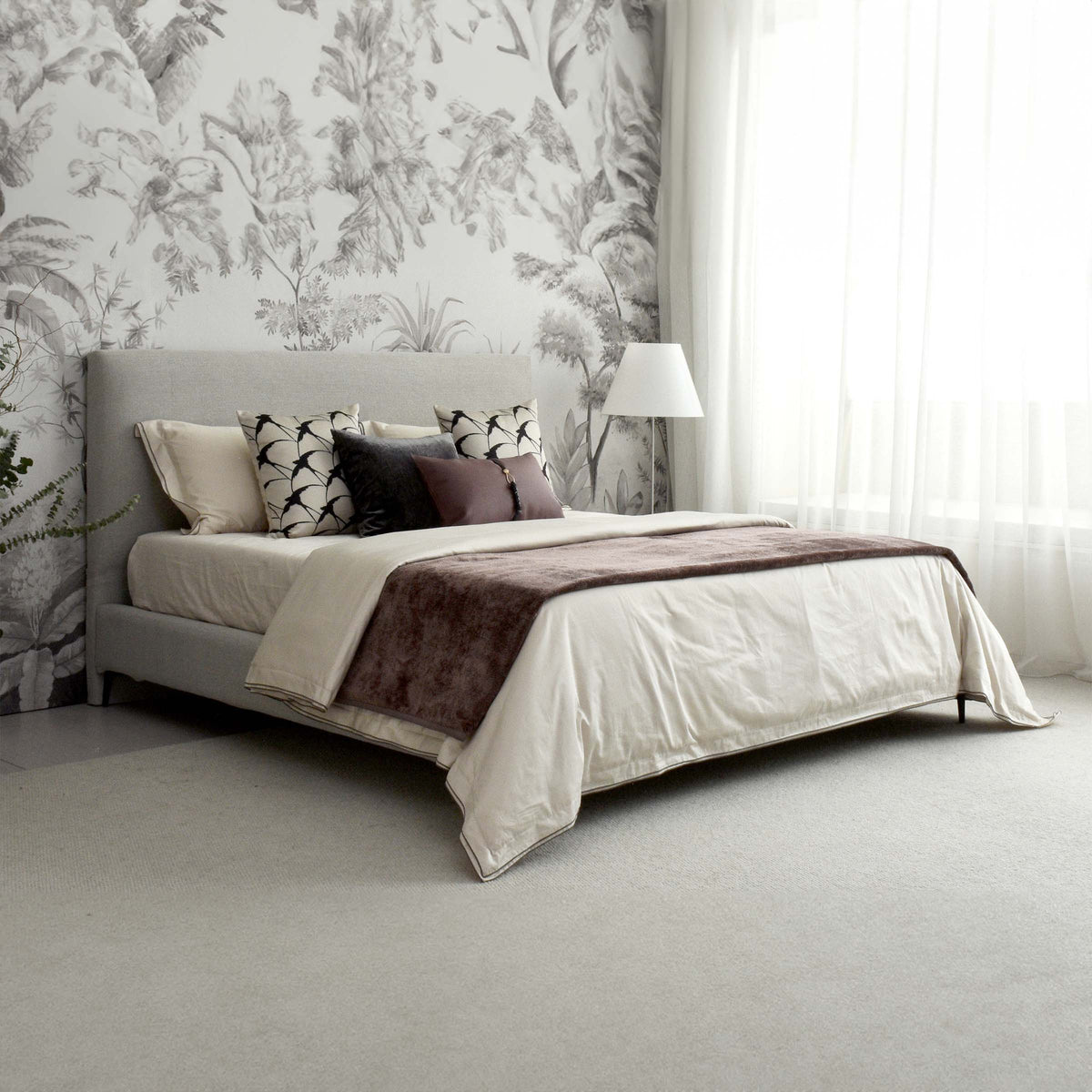 Cecil full bedding set by BEACON featuring a stylish, coordinated bedding design with pillows and duvet cover.