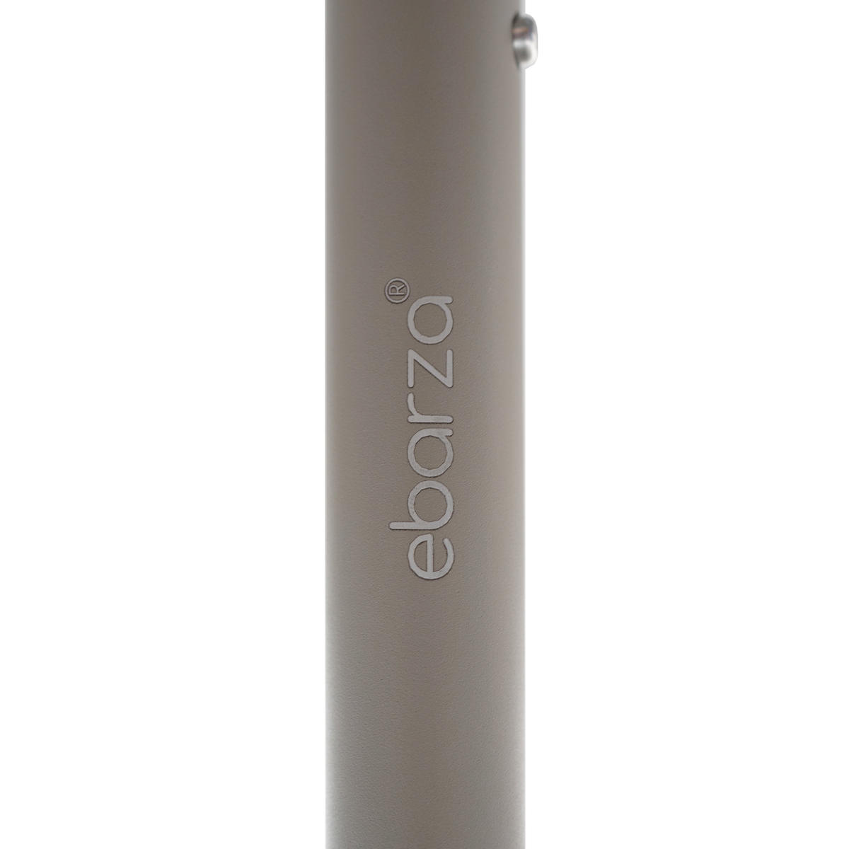 Outdoor BEACON celestial center pole umbrella with crank and wheel-equipped base, ideal for shade and weather resistance.