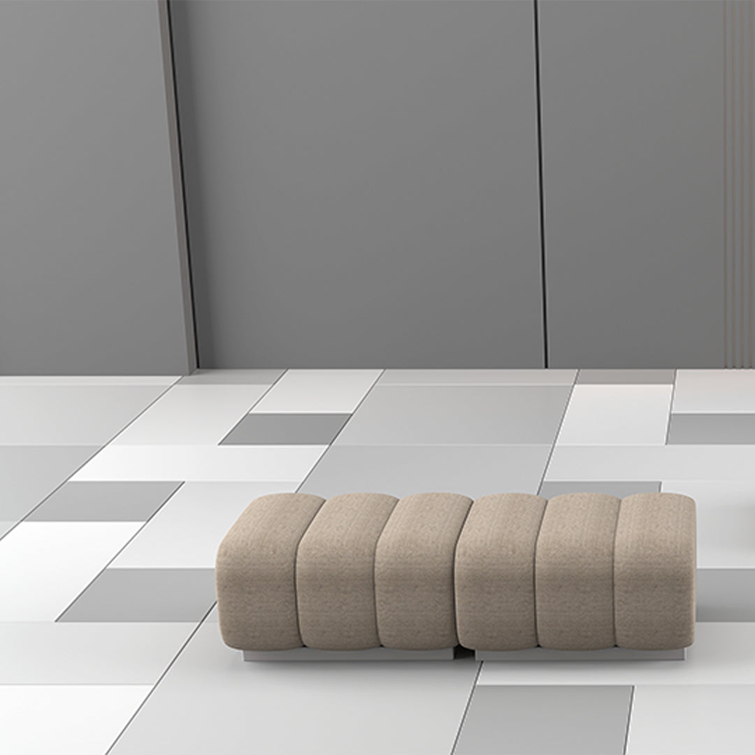 Brown Chameleon Sofa Pouf Module H-5228-E by BEACON, modern sofa with versatile design and comfortable seating.