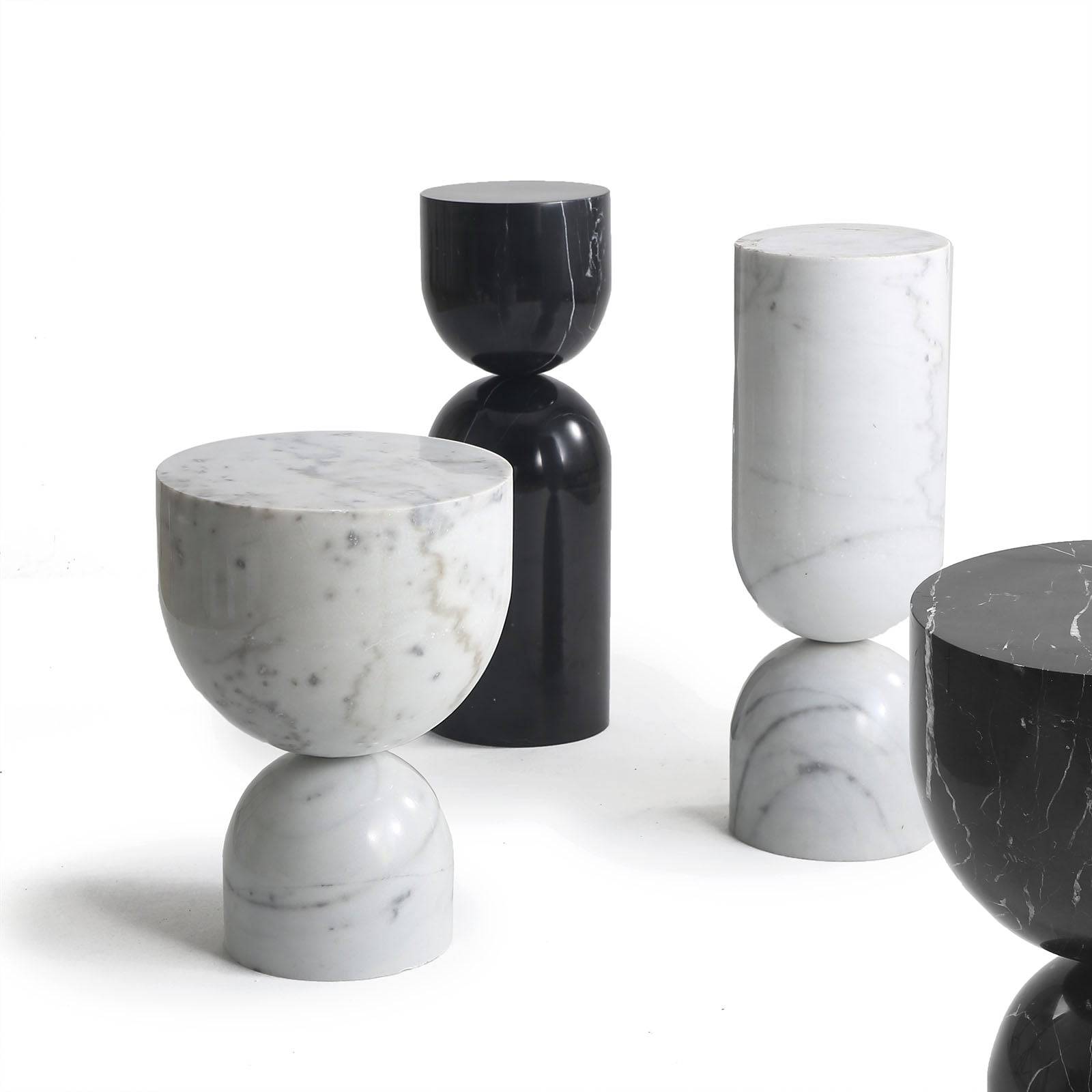 Chess Natural Marble Side Table St8687-20-We - Side Tables - ebarza Furniture UAE | Shop Modern Furniture in Abu Dhabi & Dubai - مفروشات ايبازرا في الامارات | تسوق اثاث عصري وديكورات مميزة في دبي وابوظبي