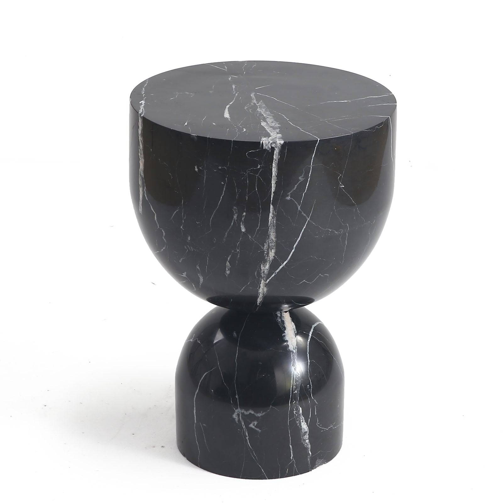 Chess Natural Marble Side Table ST8687-30-Bk - Side Tables - ebarza Furniture UAE | Shop Modern Furniture in Abu Dhabi & Dubai - مفروشات ايبازرا في الامارات | تسوق اثاث عصري وديكورات مميزة في دبي وابوظبي