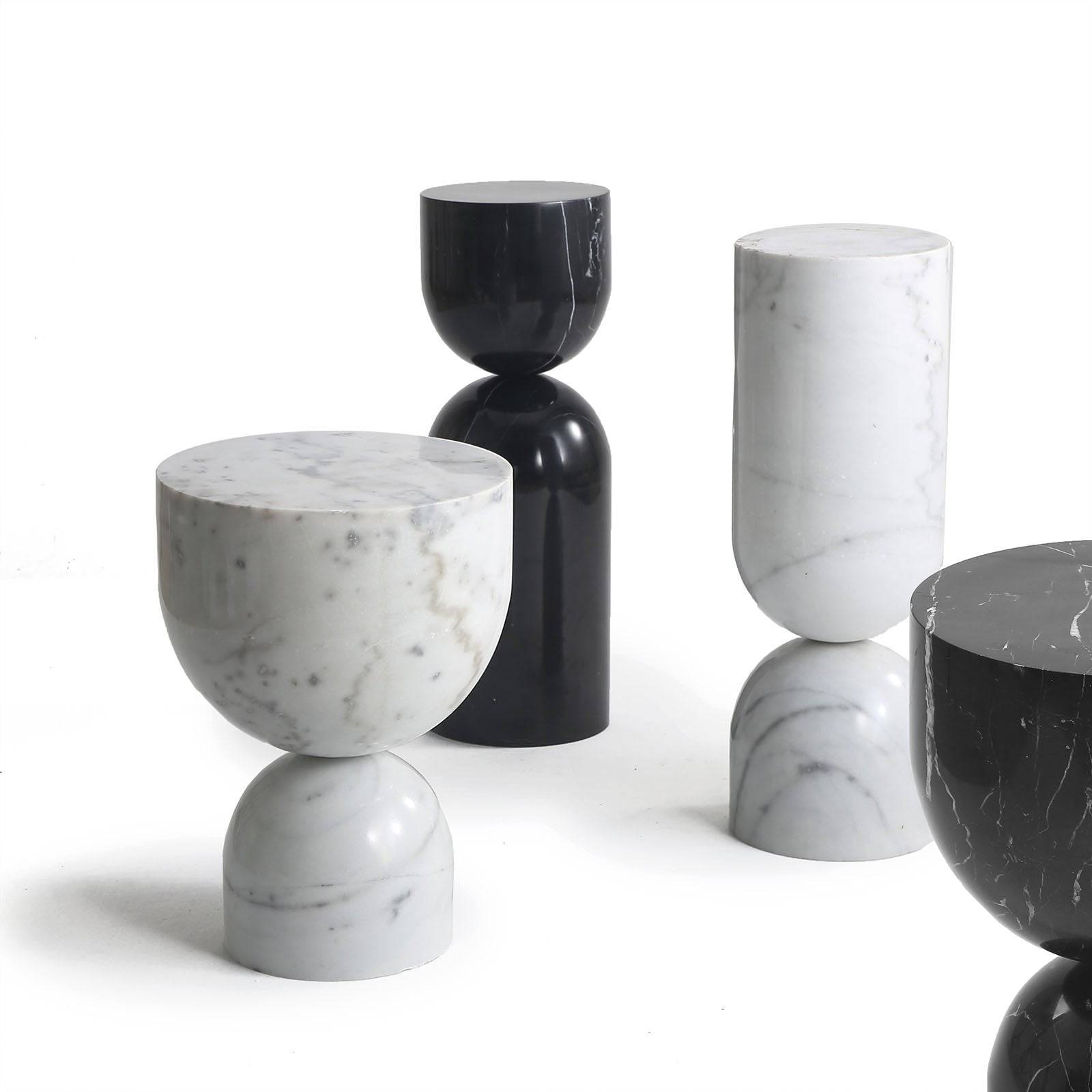 Chess Natural Marble Side Table St8687-30-We - Side Tables - ebarza Furniture UAE | Shop Modern Furniture in Abu Dhabi & Dubai - مفروشات ايبازرا في الامارات | تسوق اثاث عصري وديكورات مميزة في دبي وابوظبي