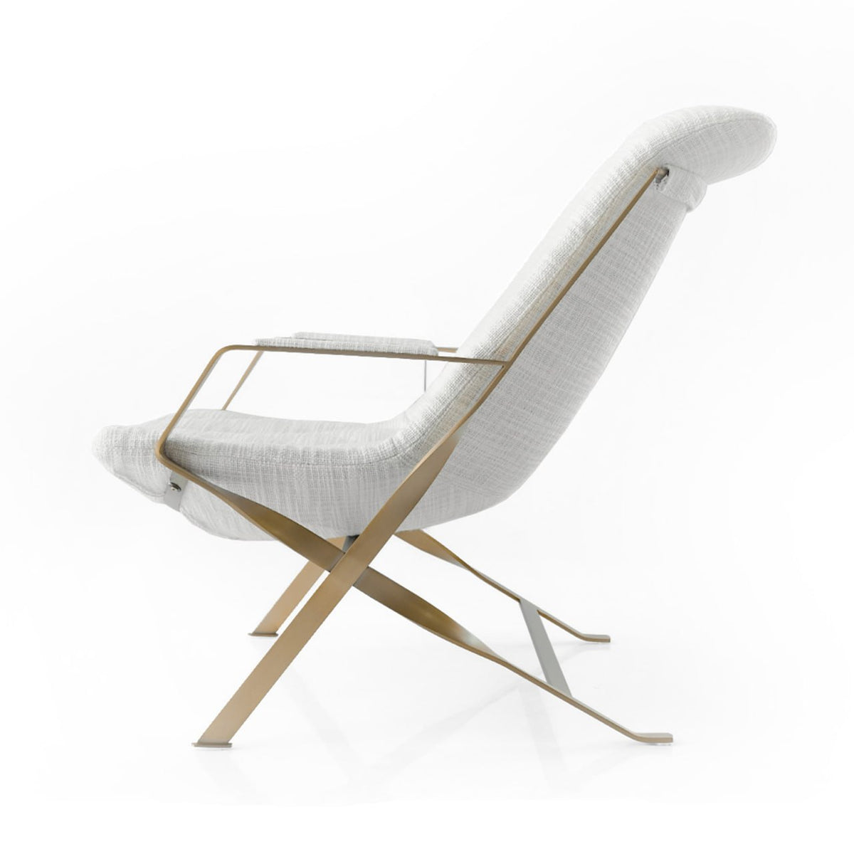BEACON Claire Lounge Chair BC608 in neutral fabric with wooden legs, modern design, comfortable seating for living rooms.