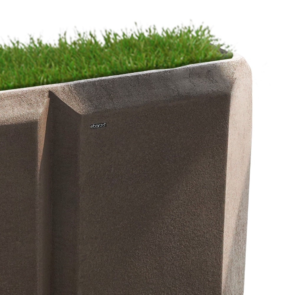 Coffee Brown BEACON planter box with a rectangular design, ideal for outdoor or indoor gardening.