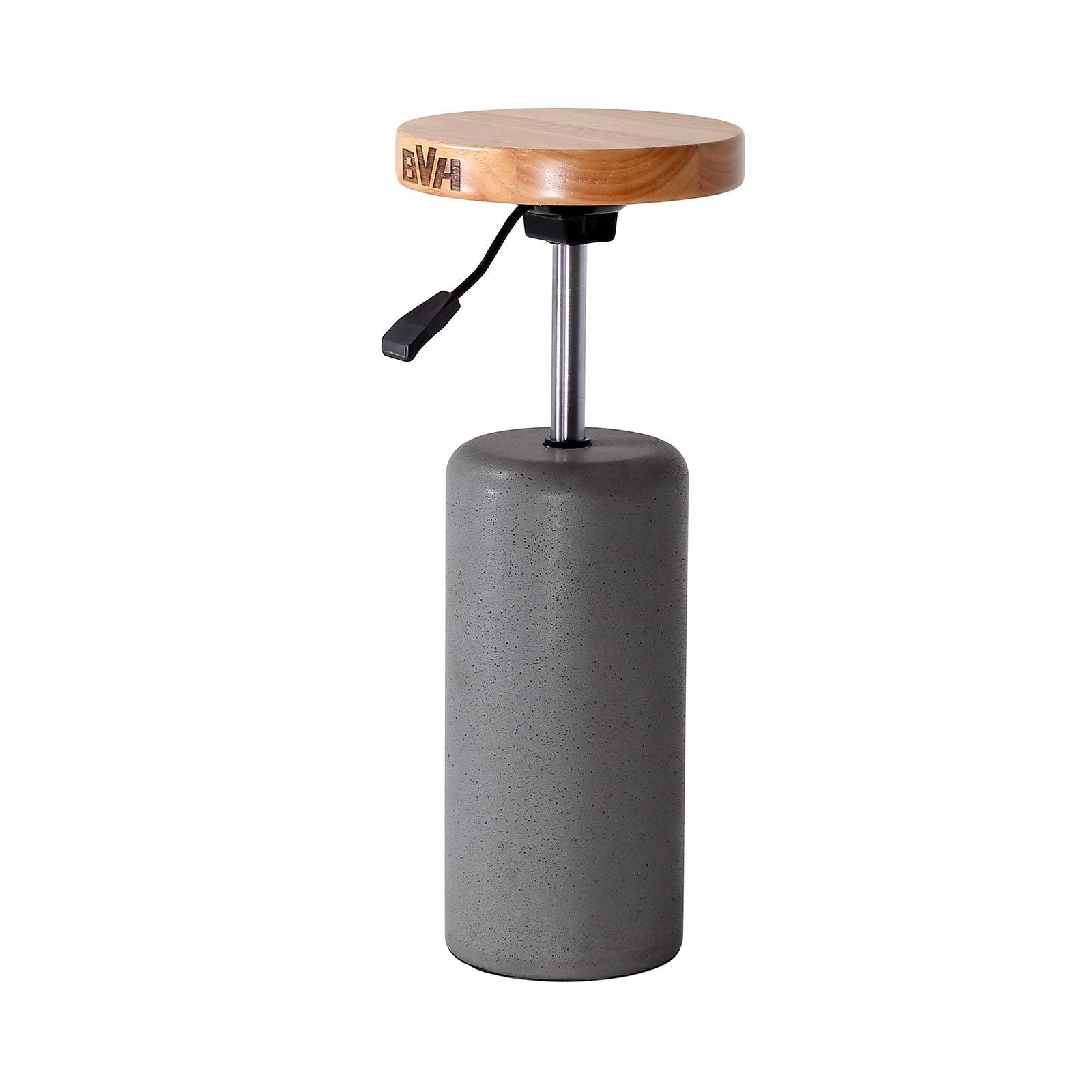 Concrete Adjustable Height Bar Stool Bc8521-Greywithholes - Bar Stools - ebarza Furniture UAE | Shop Modern Furniture in Abu Dhabi & Dubai - مفروشات ايبازرا في الامارات | تسوق اثاث عصري وديكورات مميزة في دبي وابوظبي