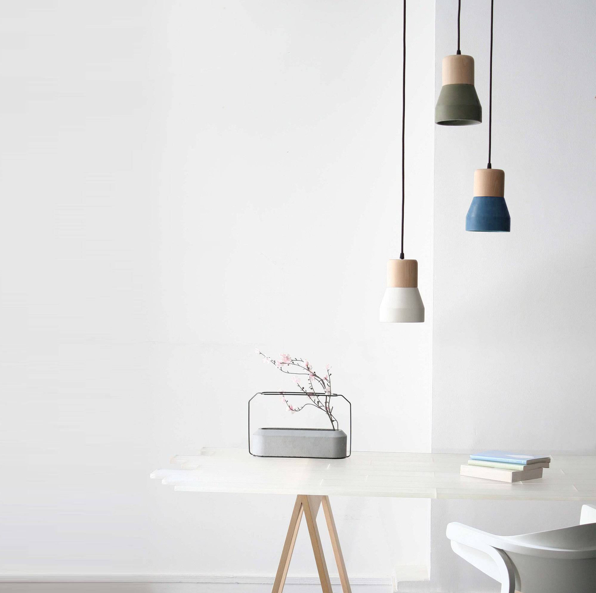 Concrete And Wood Lamp Bpmt06-N+G - Pendant Lamps - ebarza Furniture UAE | Shop Modern Furniture in Abu Dhabi & Dubai - مفروشات ايبازرا في الامارات | تسوق اثاث عصري وديكورات مميزة في دبي وابوظبي