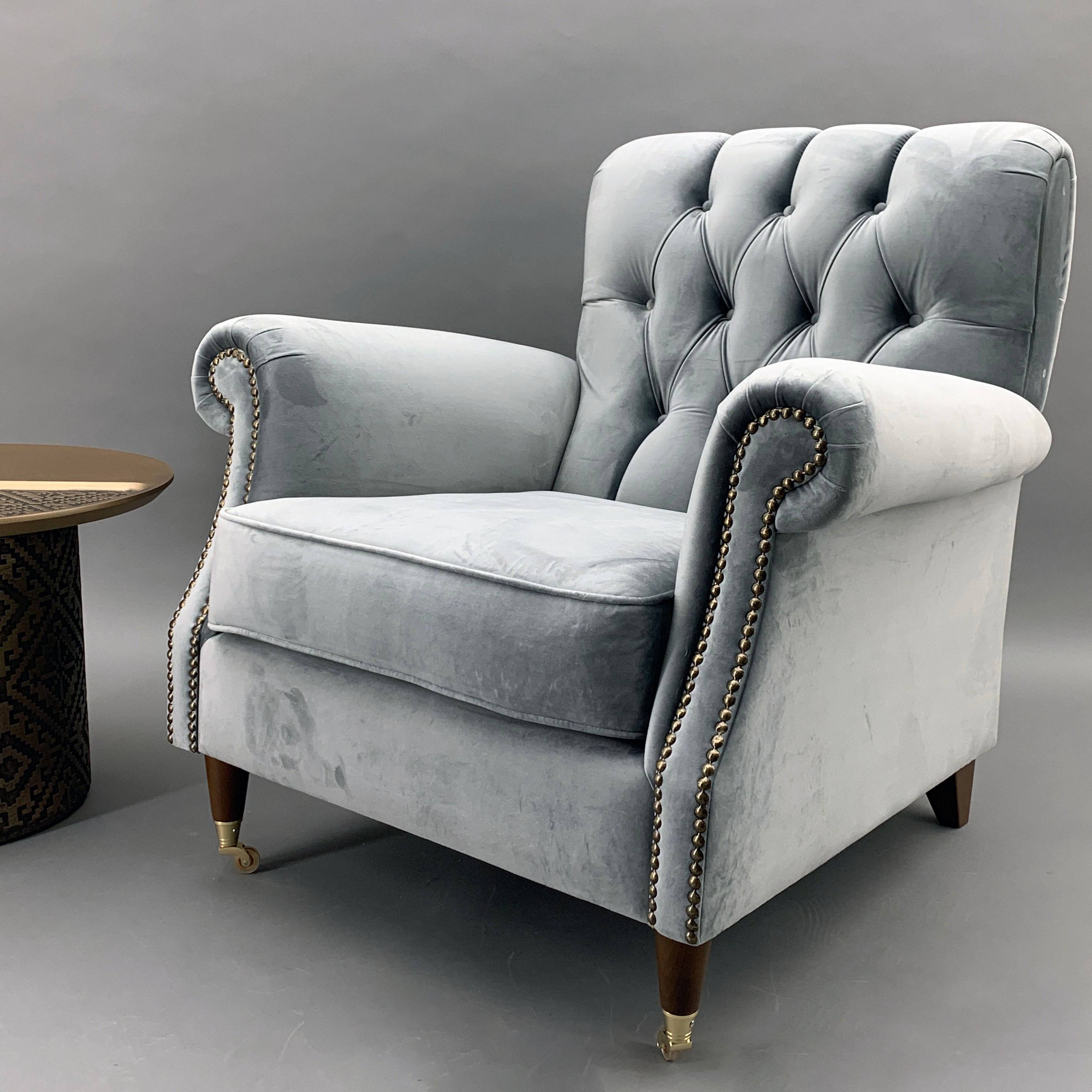 Corleone Armchair Lounge Bergere-Ege20( Cupon Grey ) - Armchairs - ebarza Furniture UAE | Shop Modern Furniture in Abu Dhabi & Dubai - مفروشات ايبازرا في الامارات | تسوق اثاث عصري وديكورات مميزة في دبي وابوظبي