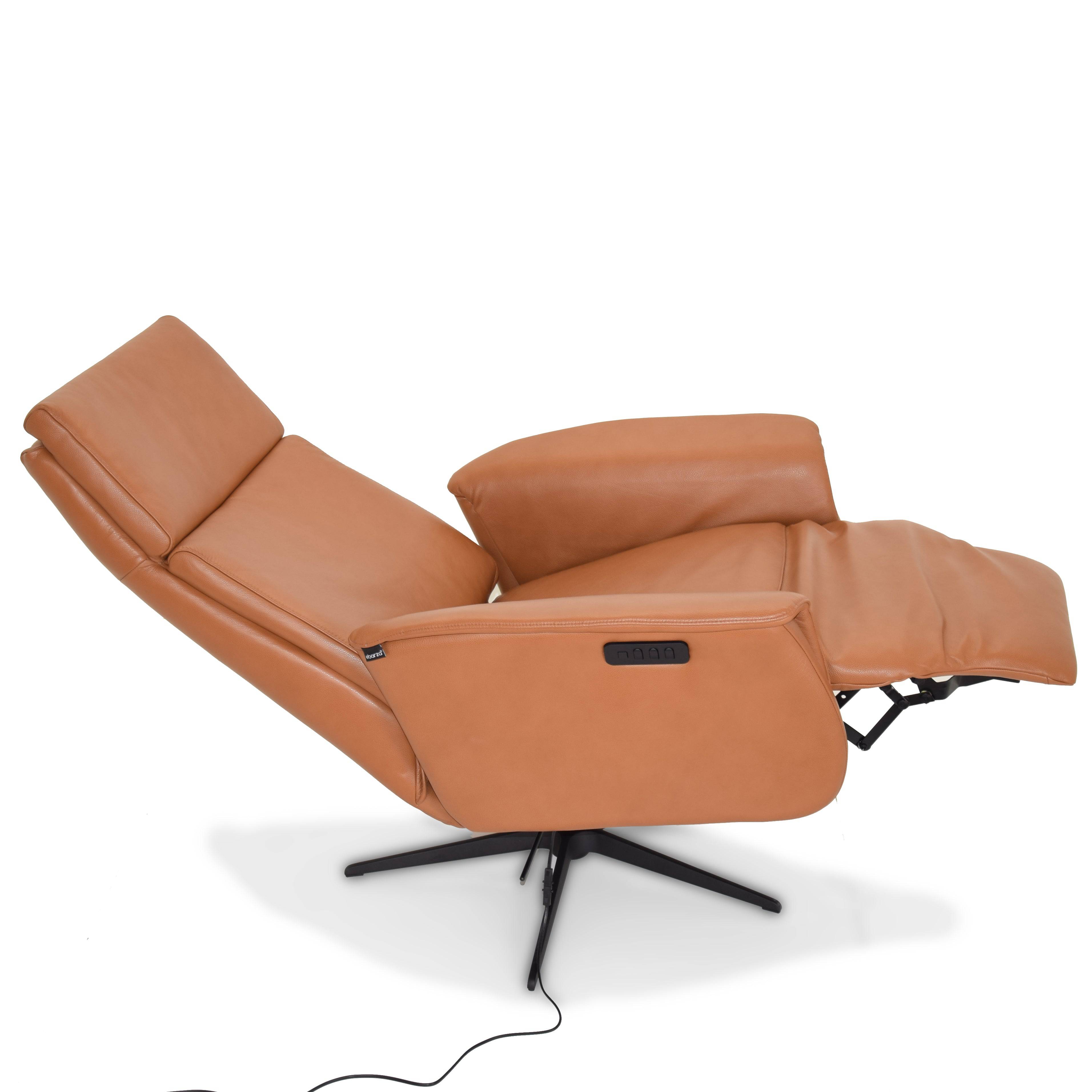 Corvette Relaxing Swivel And Electric Orange Recliner Lounge Chair Hkp-8007Mf3El3Gl-Br-376 -  Lounge Chairs | الاسترخاء كرسي استرخاء دوار وكهربائي - ebarza Furniture UAE | Shop Modern Furniture in Abu Dhabi & Dubai - مفروشات ايبازرا في الامارات | تسوق اثاث عصري وديكورات مميزة في دبي وابوظبي