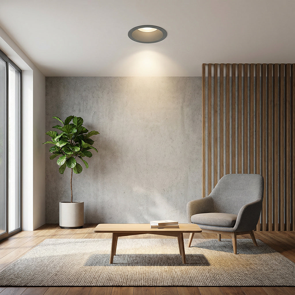 Modern BEACON YNDDG smart ceiling light in a sleek design, ideal for indoor spaces, providing bright, energy-efficient illumination.