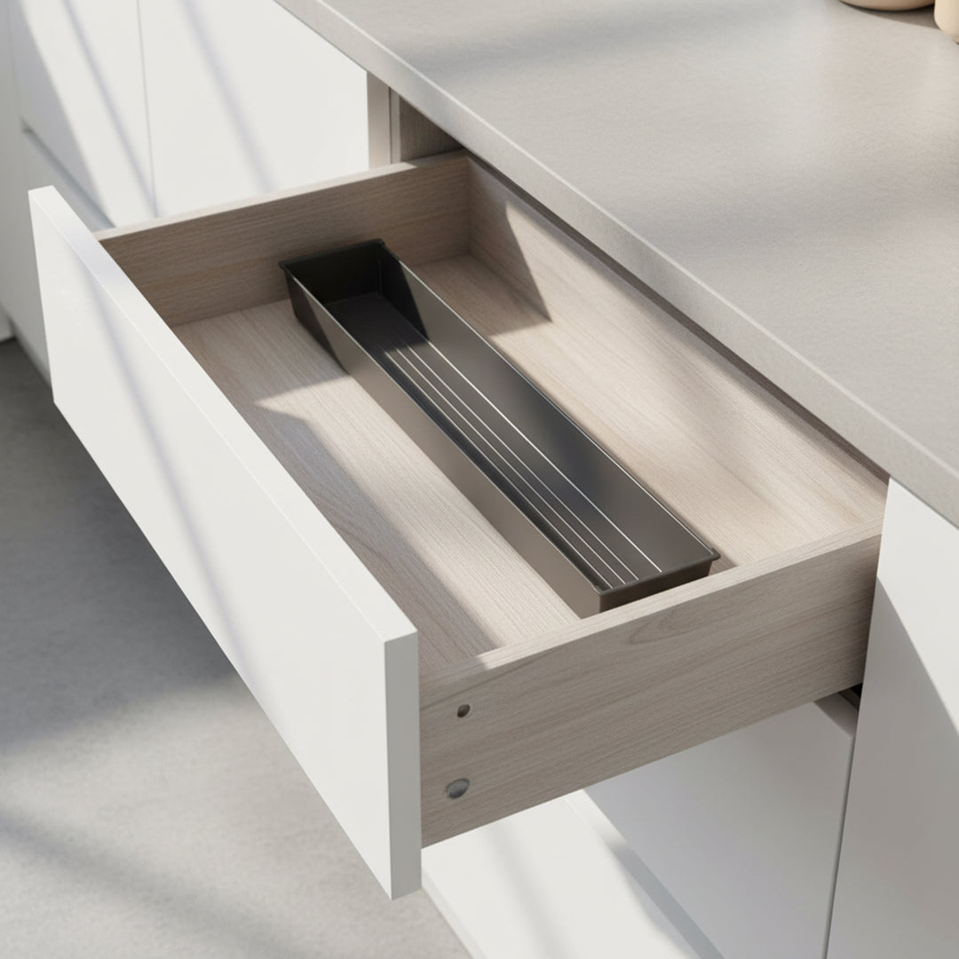 BEACON 40x7.5cm cutlery tray, drawer organizer with multiple compartments for utensils and utensils storage.