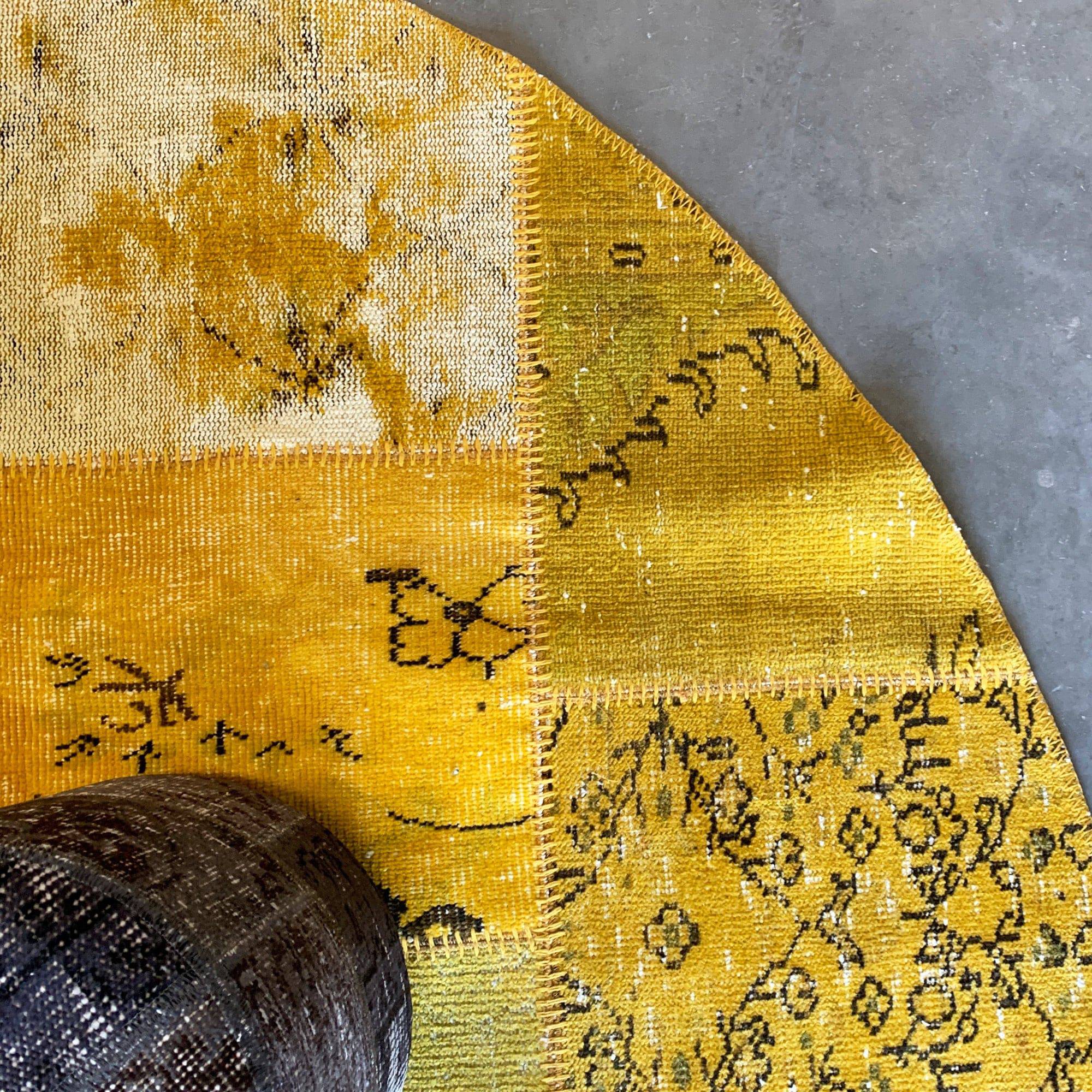 D 250Cm Hali X-Bursa Handmade Over Dyed Round Rug Pw112 - Rugs - ebarza Furniture UAE | Shop Modern Furniture in Abu Dhabi & Dubai - مفروشات ايبازرا في الامارات | تسوق اثاث عصري وديكورات مميزة في دبي وابوظبي