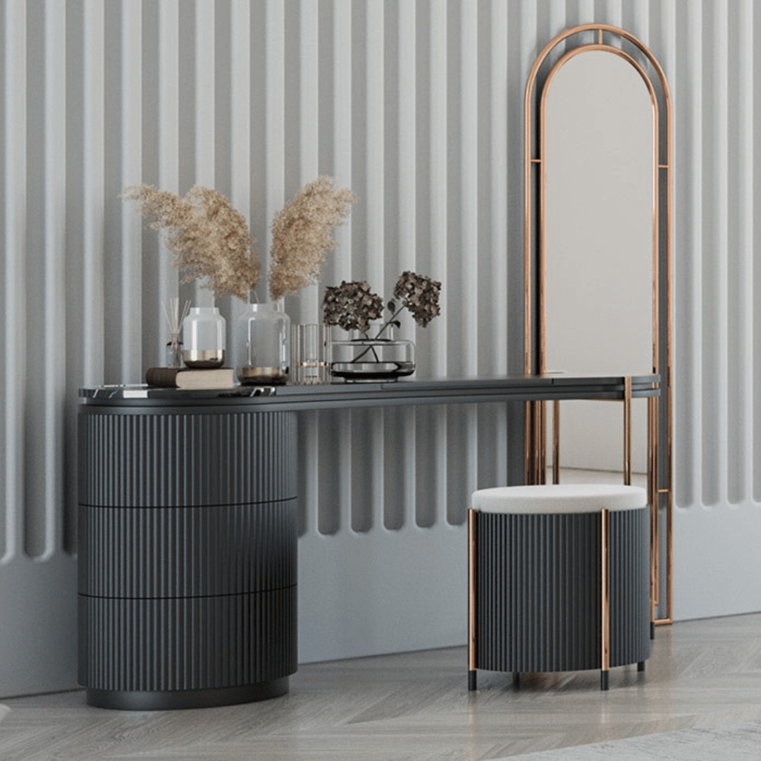 Display Item - Dali Marble Dresser + Mirror Nakheel - DISPLAY ITEM - ebarza Furniture UAE | Shop Modern Furniture in Abu Dhabi & Dubai - مفروشات ايبازرا في الامارات | تسوق اثاث عصري وديكورات مميزة في دبي وابوظبي