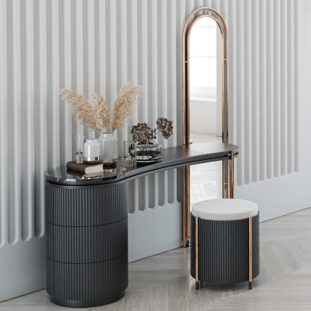 Display Item - Dali Marble Dresser + Mirror Nakheel - DISPLAY ITEM - ebarza Furniture UAE | Shop Modern Furniture in Abu Dhabi & Dubai - مفروشات ايبازرا في الامارات | تسوق اثاث عصري وديكورات مميزة في دبي وابوظبي