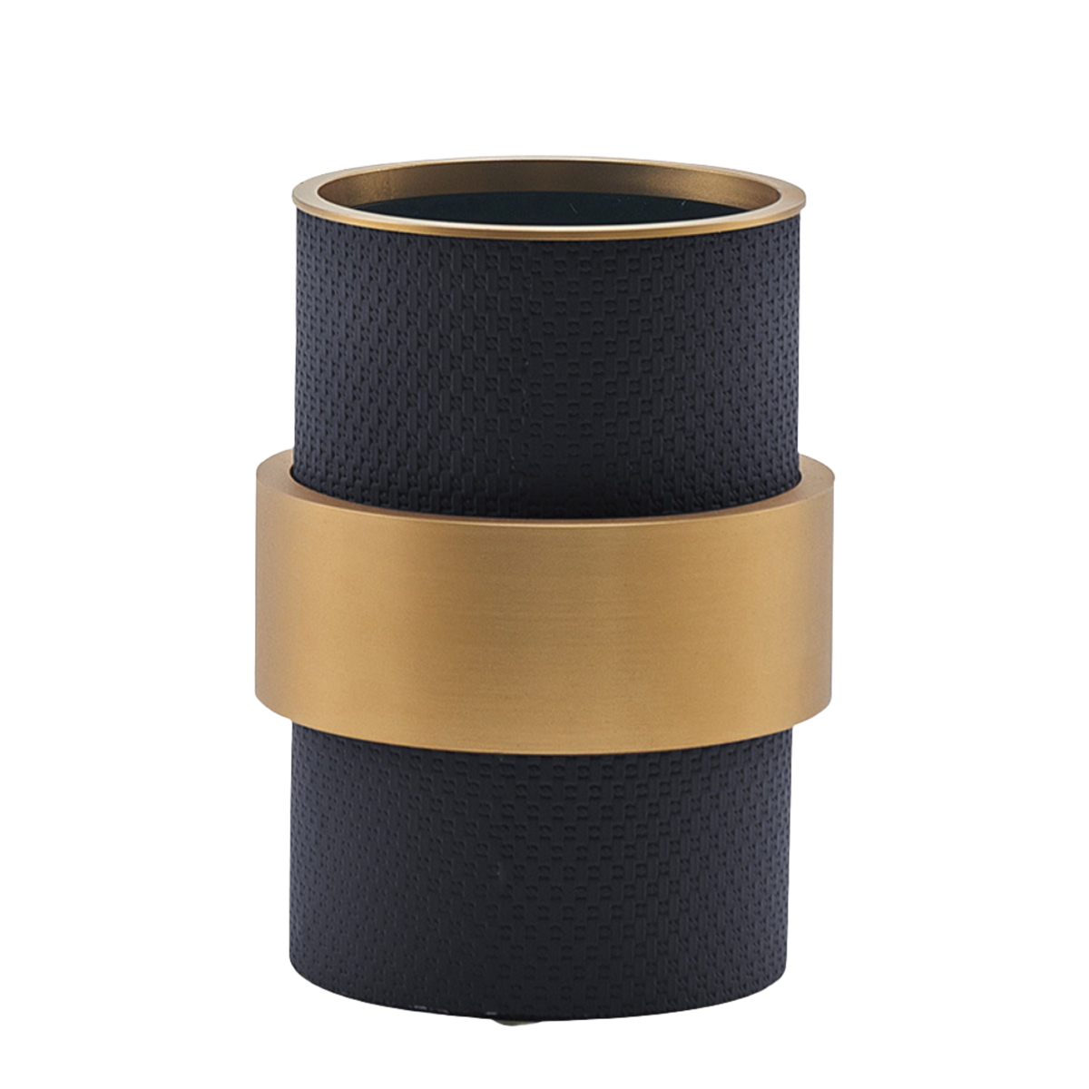 Dark grey Anqitu flower vase by Beacon, modern ceramic vase with sleek design and textured finish.