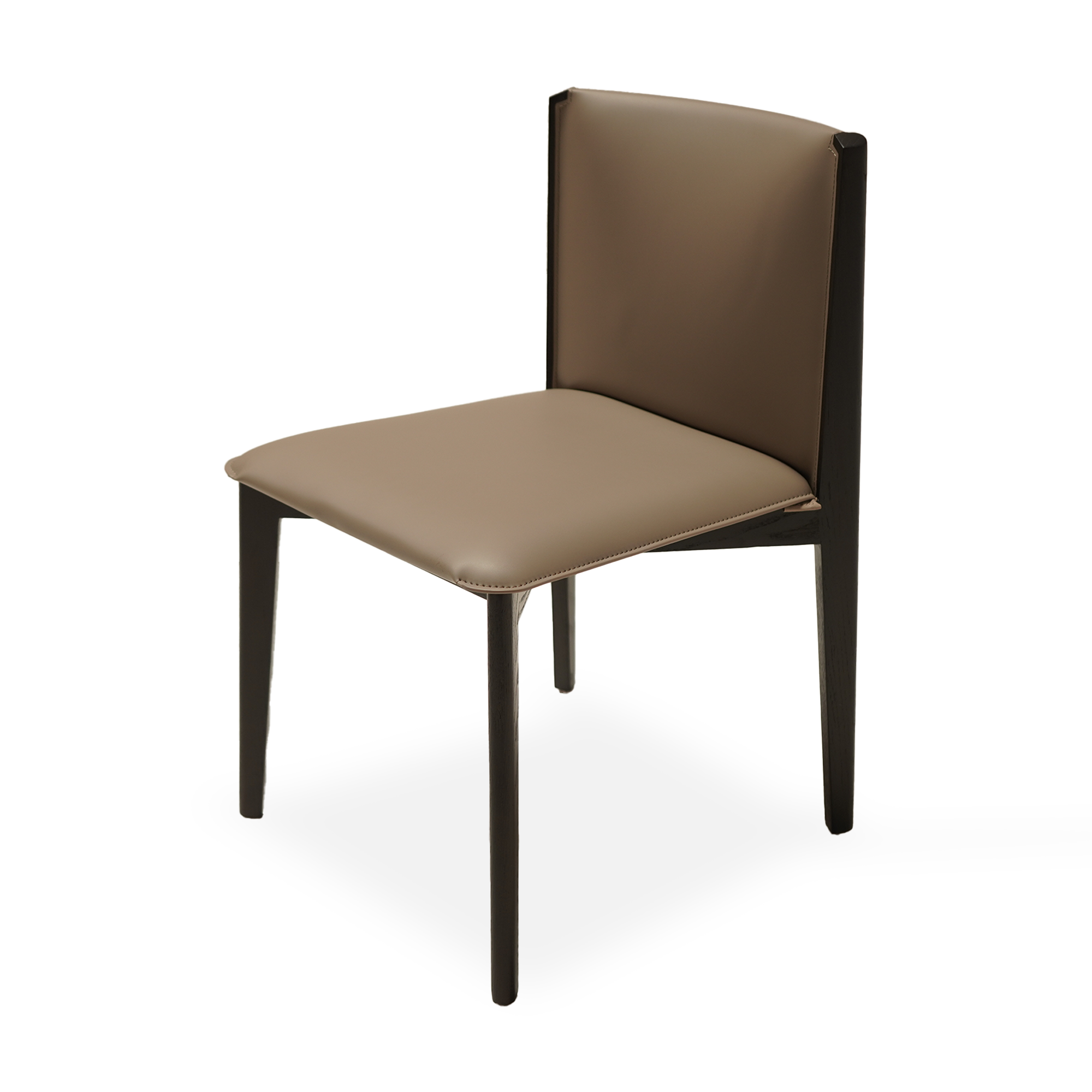 Dark Saddle Leather Dining Chair without arm PS-B132-1 - Chairs - ebarza Furniture UAE | Shop Modern Furniture in Abu Dhabi & Dubai - مفروشات ايبازرا في الامارات | تسوق اثاث عصري وديكورات مميزة في دبي وابوظبي