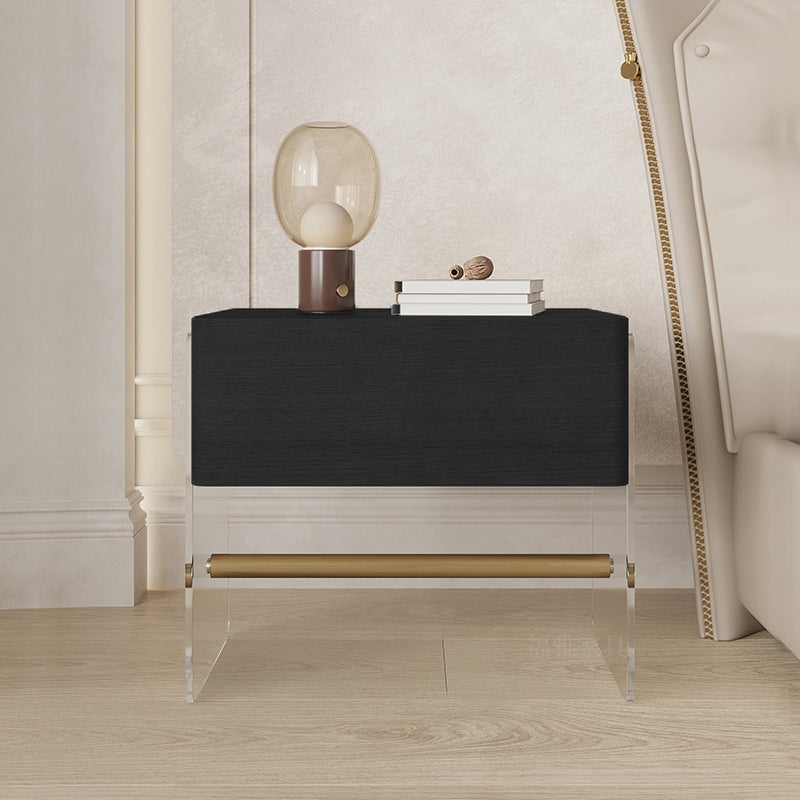 Dark Walnut With Clear Acrylic Coffee Table MLL-T70 - Side Tables - ebarza Furniture UAE | Shop Modern Furniture in Abu Dhabi & Dubai - مفروشات ايبازرا في الامارات | تسوق اثاث عصري وديكورات مميزة في دبي وابوظبي