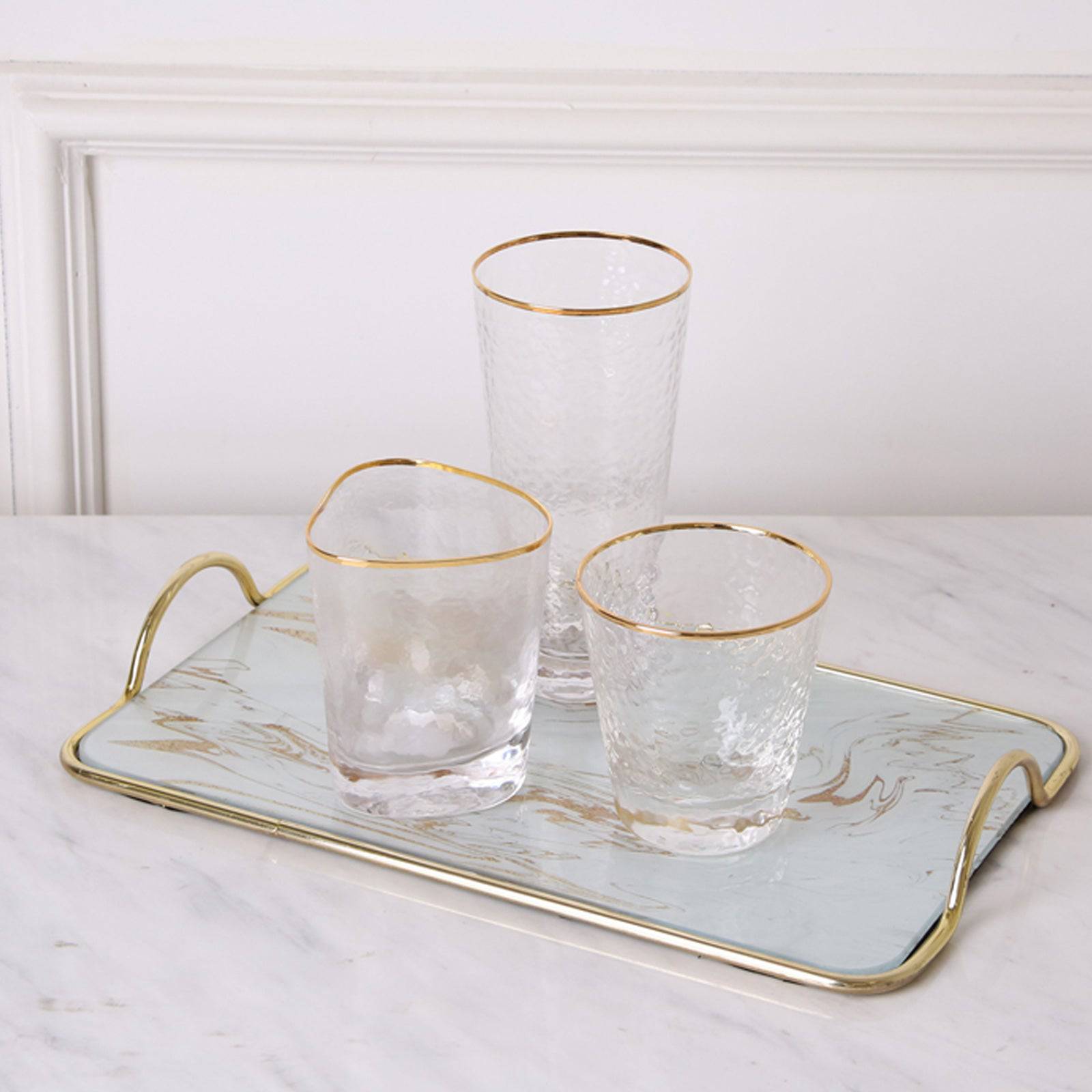 Days Metal & Glass Tray Facbj03D - Trays - ebarza Furniture UAE | Shop Modern Furniture in Abu Dhabi & Dubai - مفروشات ايبازرا في الامارات | تسوق اثاث عصري وديكورات مميزة في دبي وابوظبي